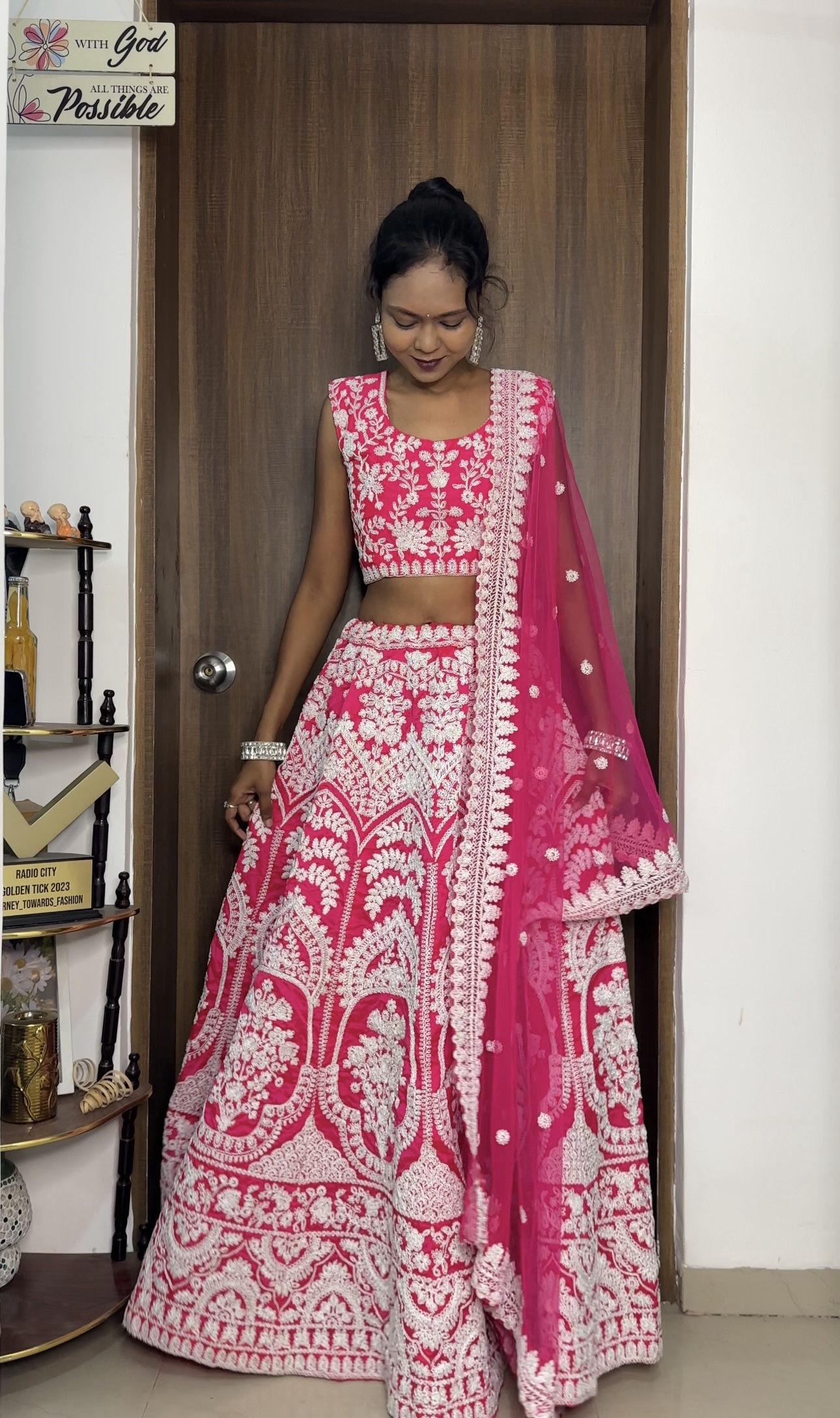 Pink Fully Stitched Lehenga Set