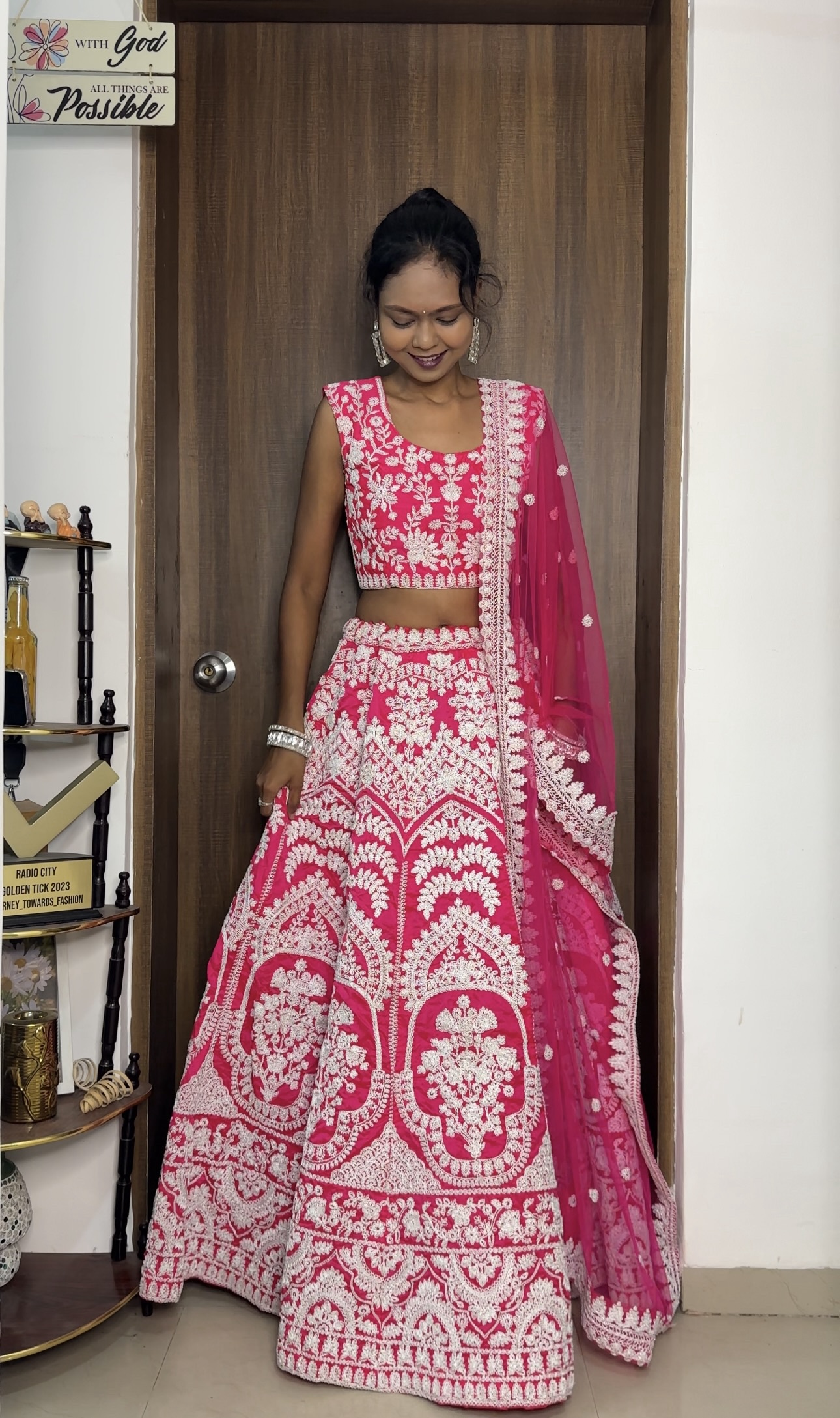 Pink Fully Stitched Lehenga Set