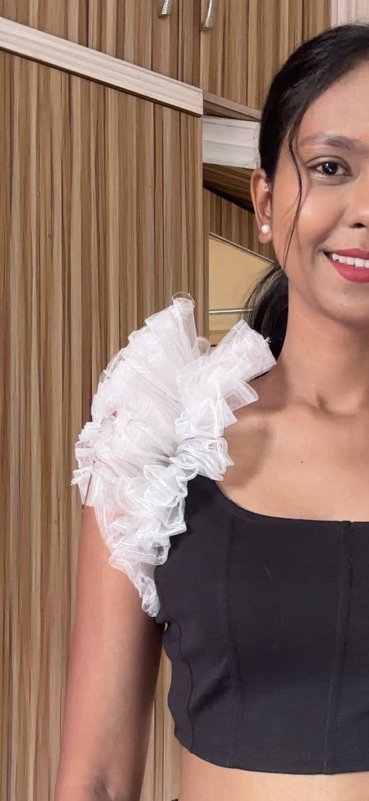 White Net Ruffle Sleeves