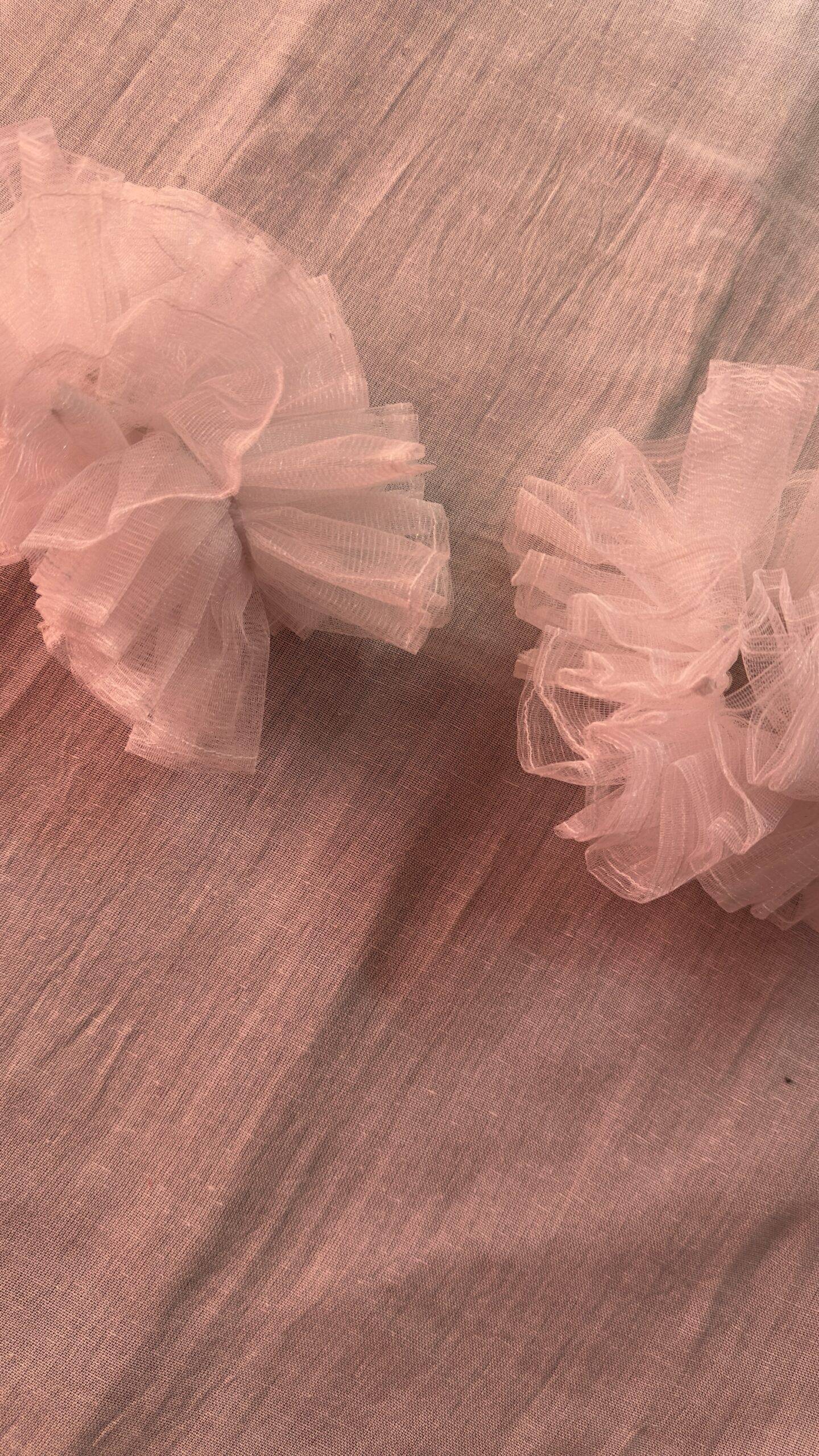 White Net Ruffle Sleeves