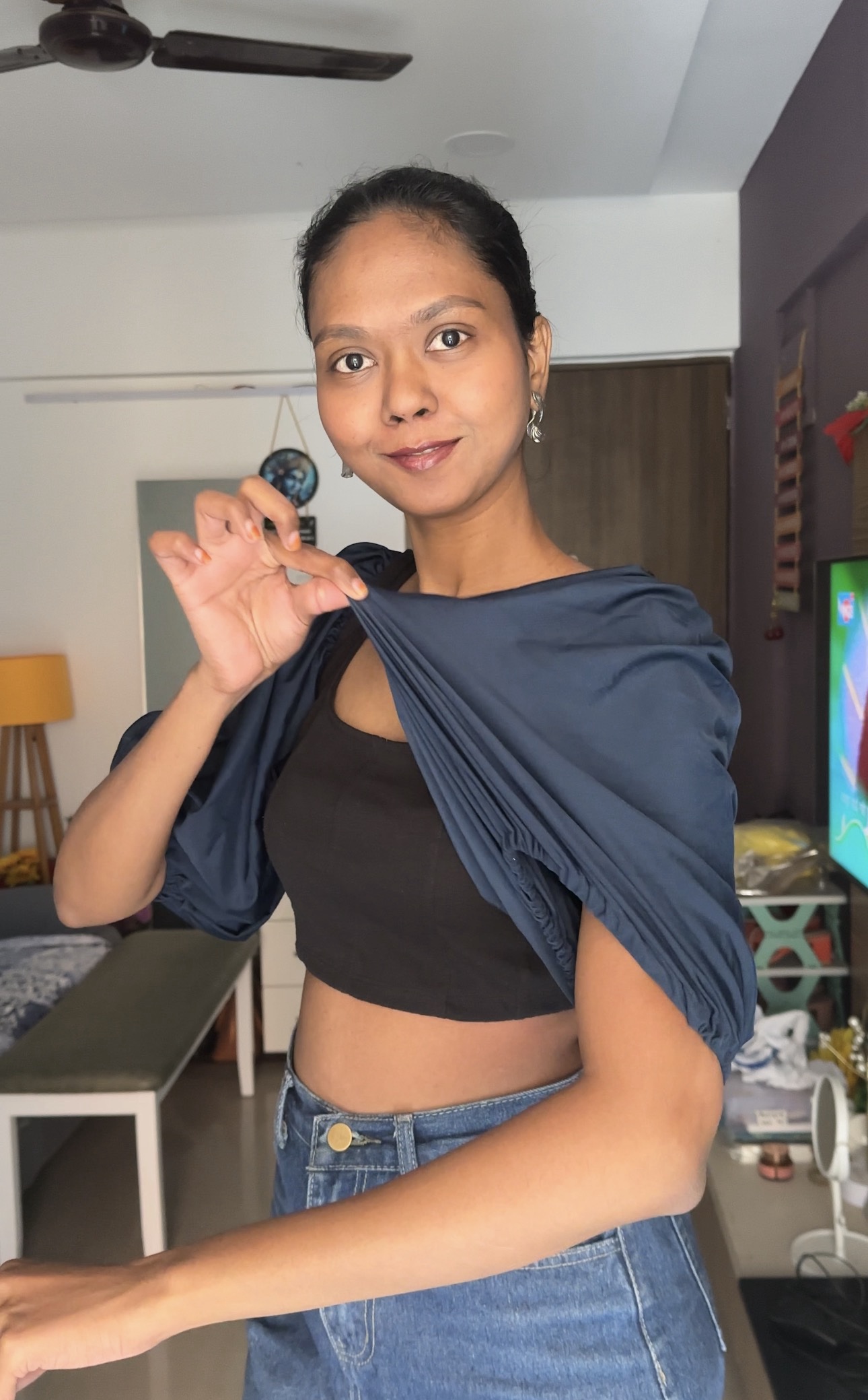 Navy Blue Stretchable Lycra Sleeves