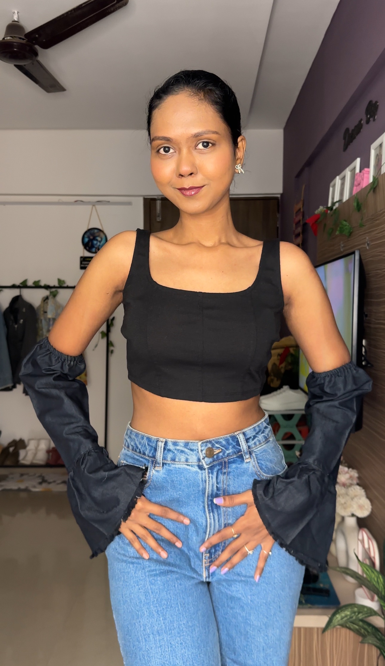 Black Denim Hand Sleeves
