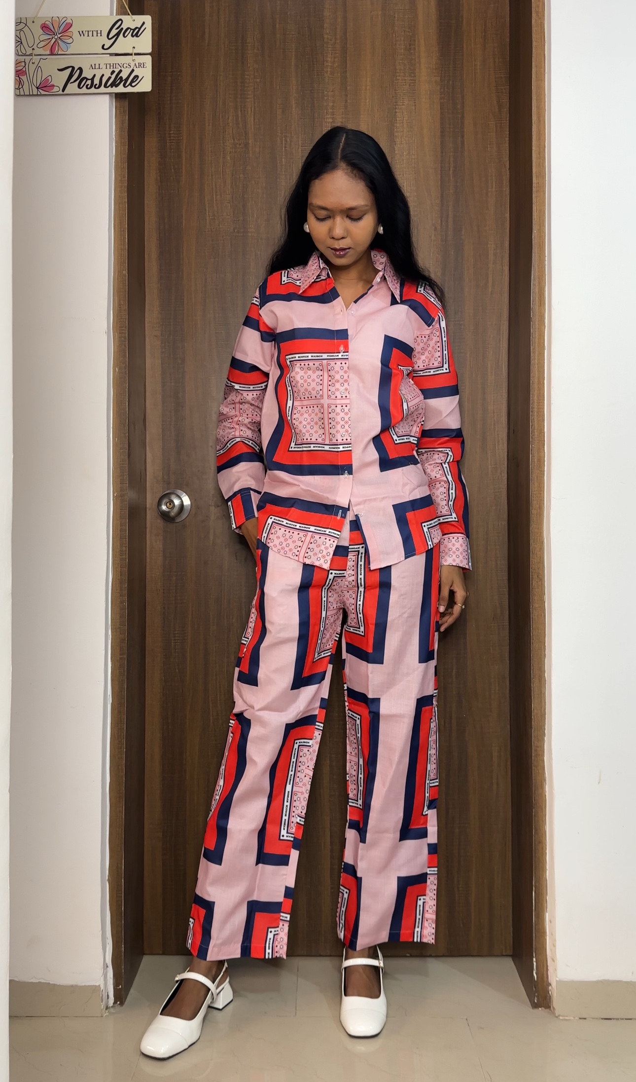 Red Design Co-ord Set