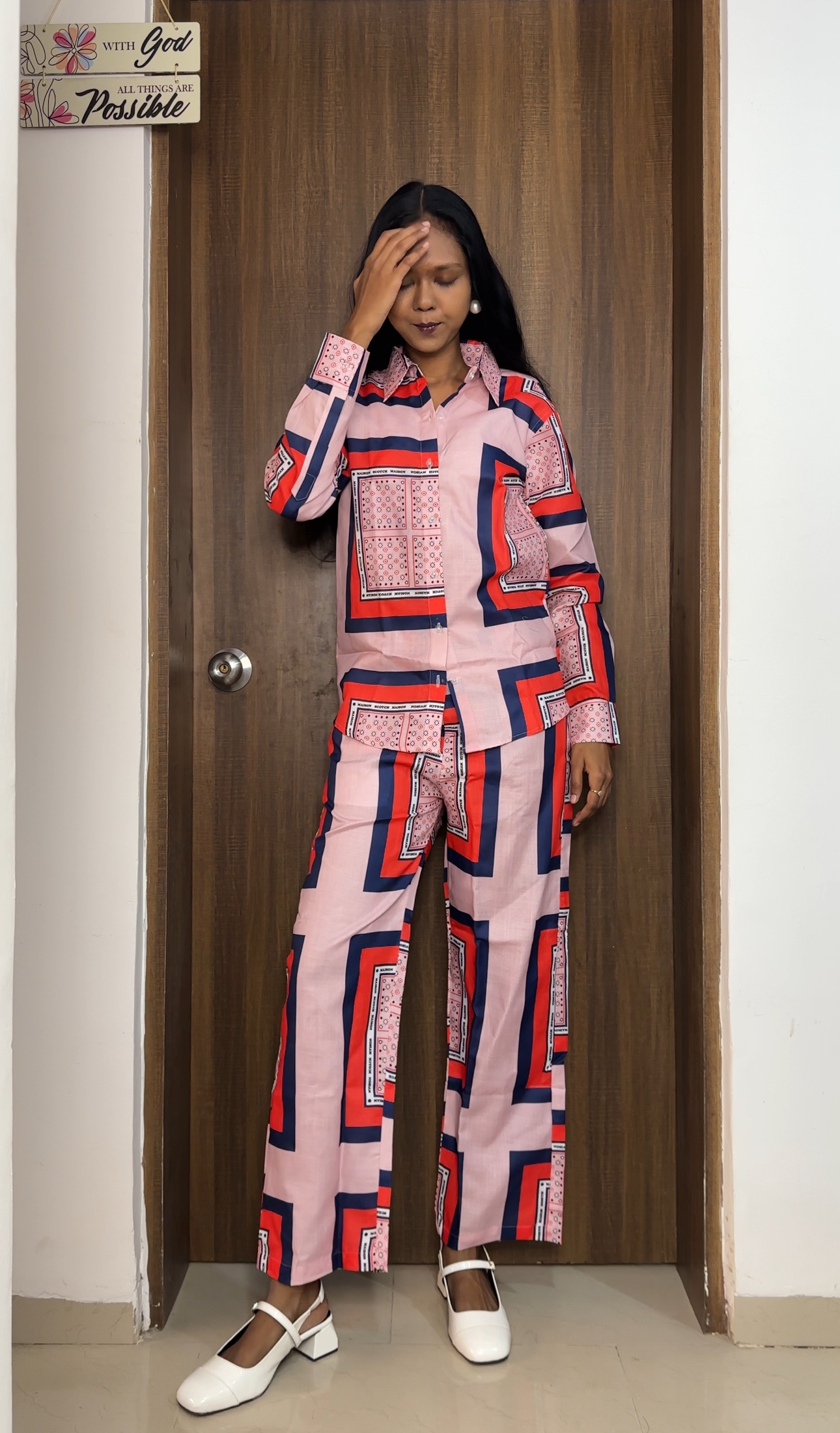 Red Design Co-ord Set