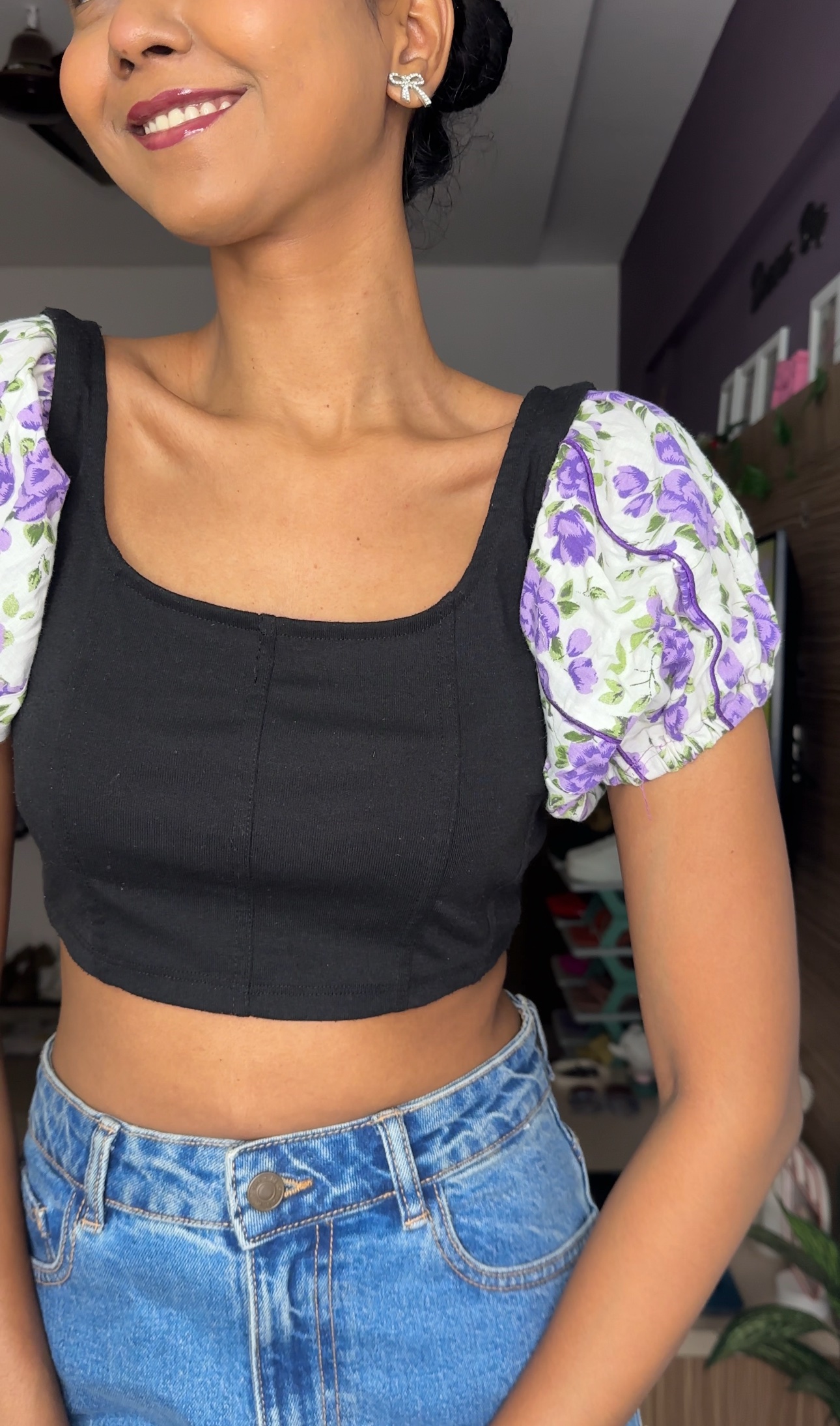Floral Short Detachable Sleeves