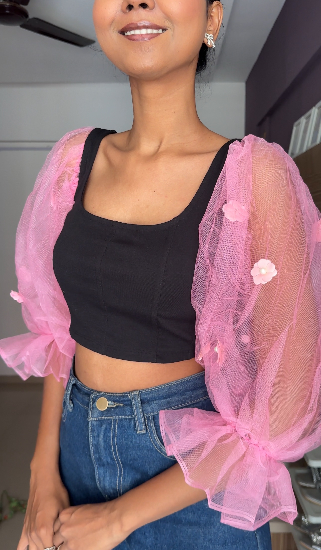 Pretty Flower Pink Sleeves