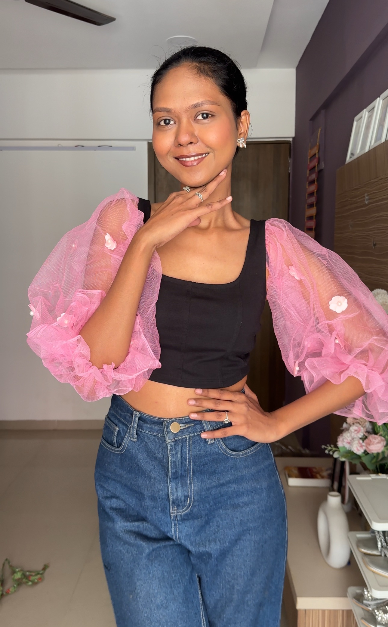 Pretty Flower Pink Sleeves
