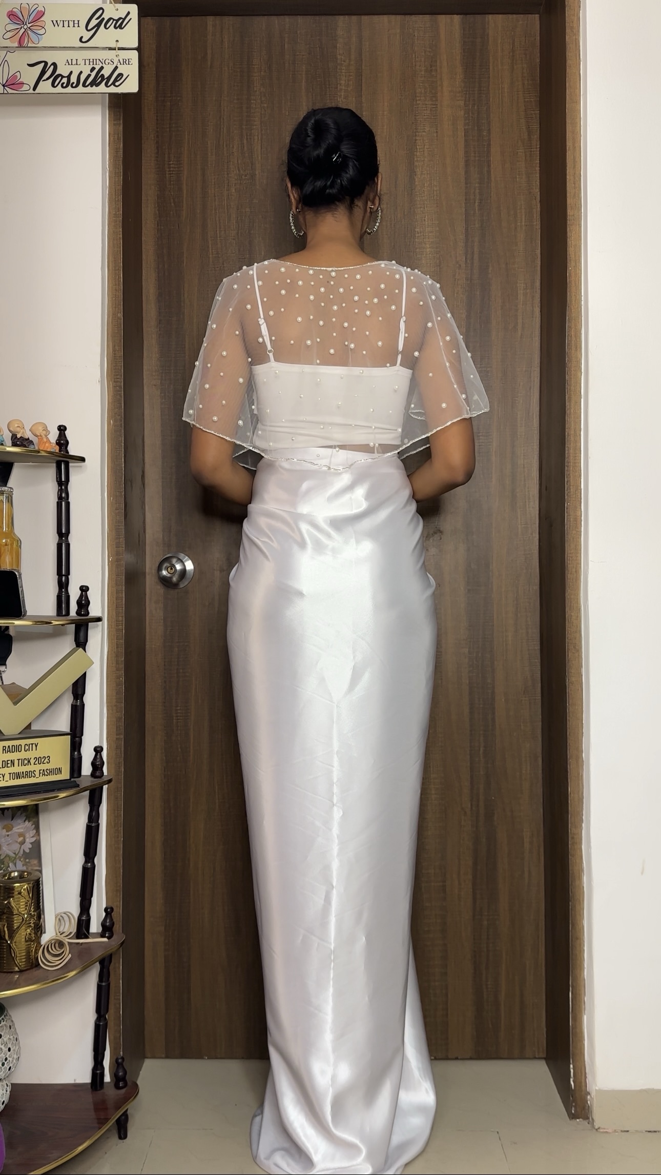 White Satin Long Skirt