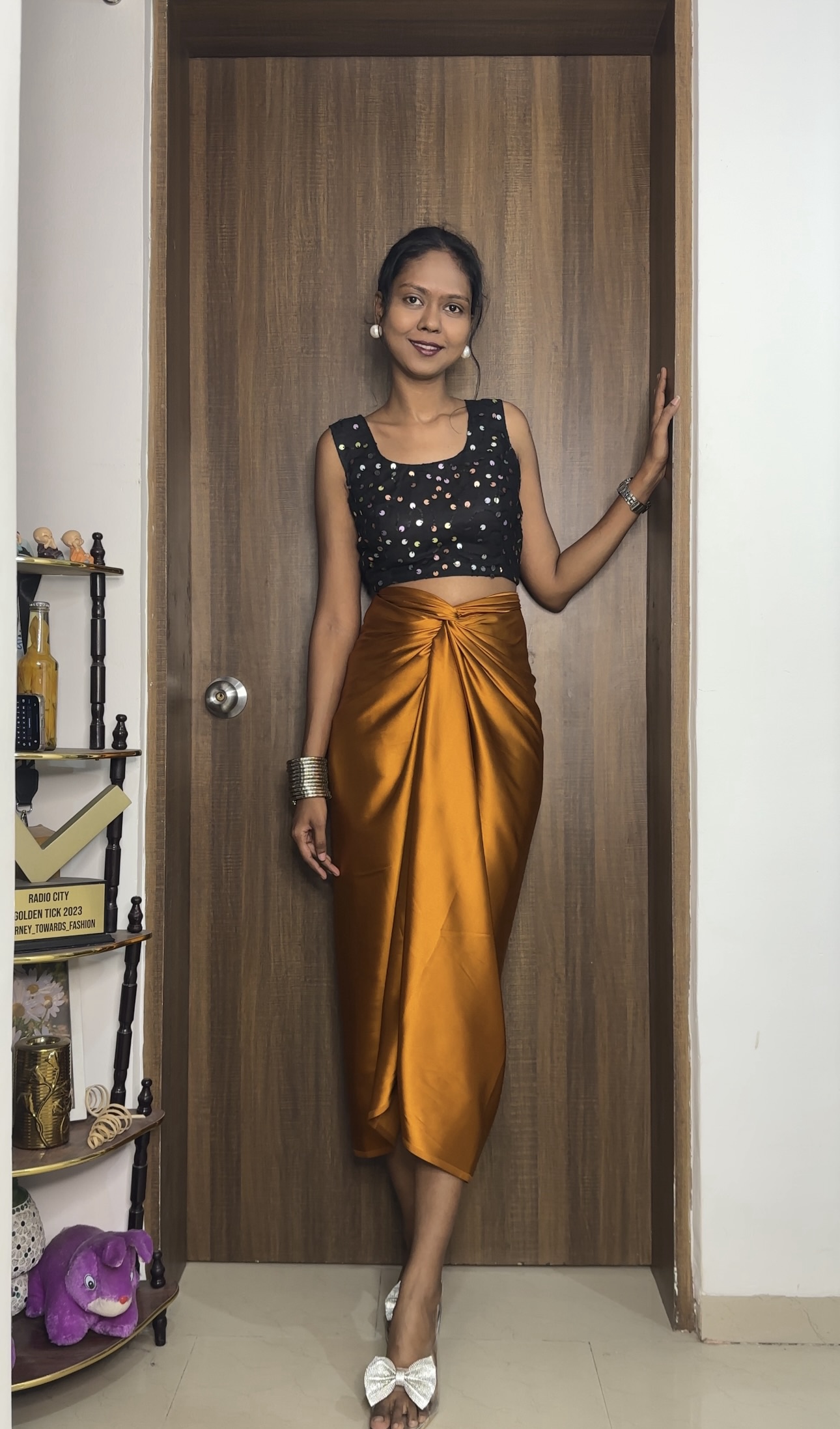 Dark Golden Satin Multiway Skirt