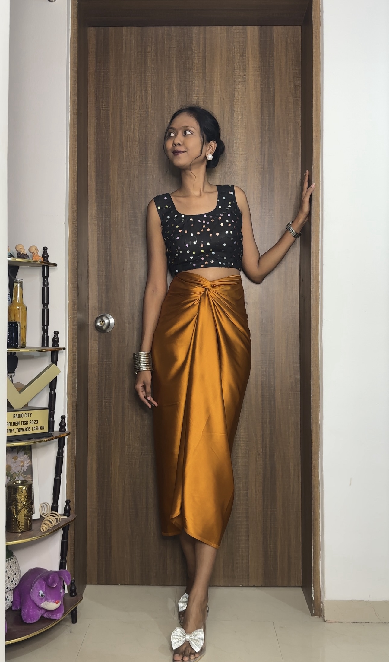 Dark Golden Satin Multiway Skirt
