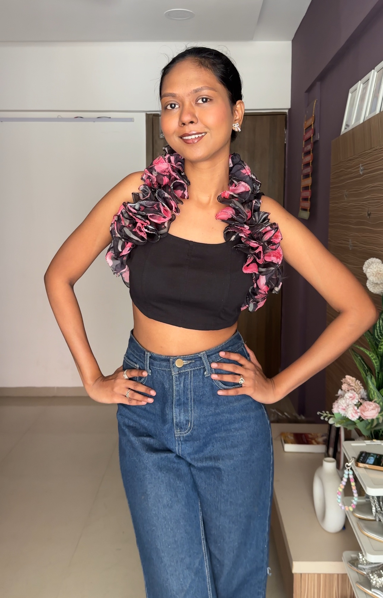 Detachable Ruffles Floral Print