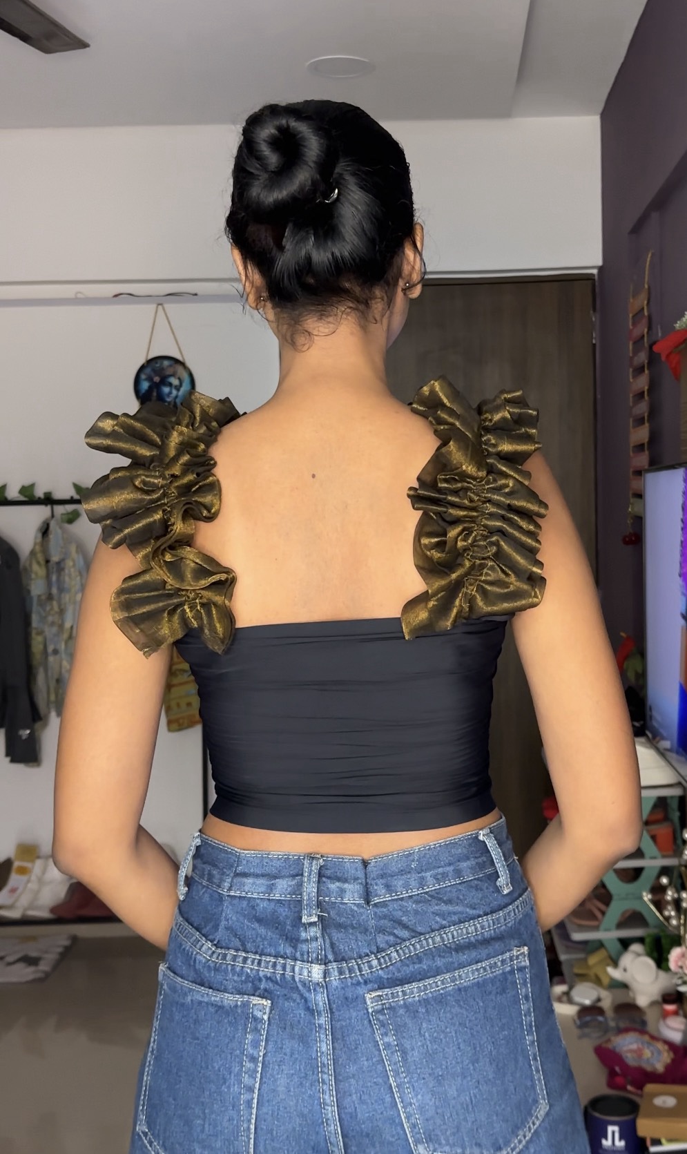 Golden Ruffle Detachable Bra Strap Sleeves