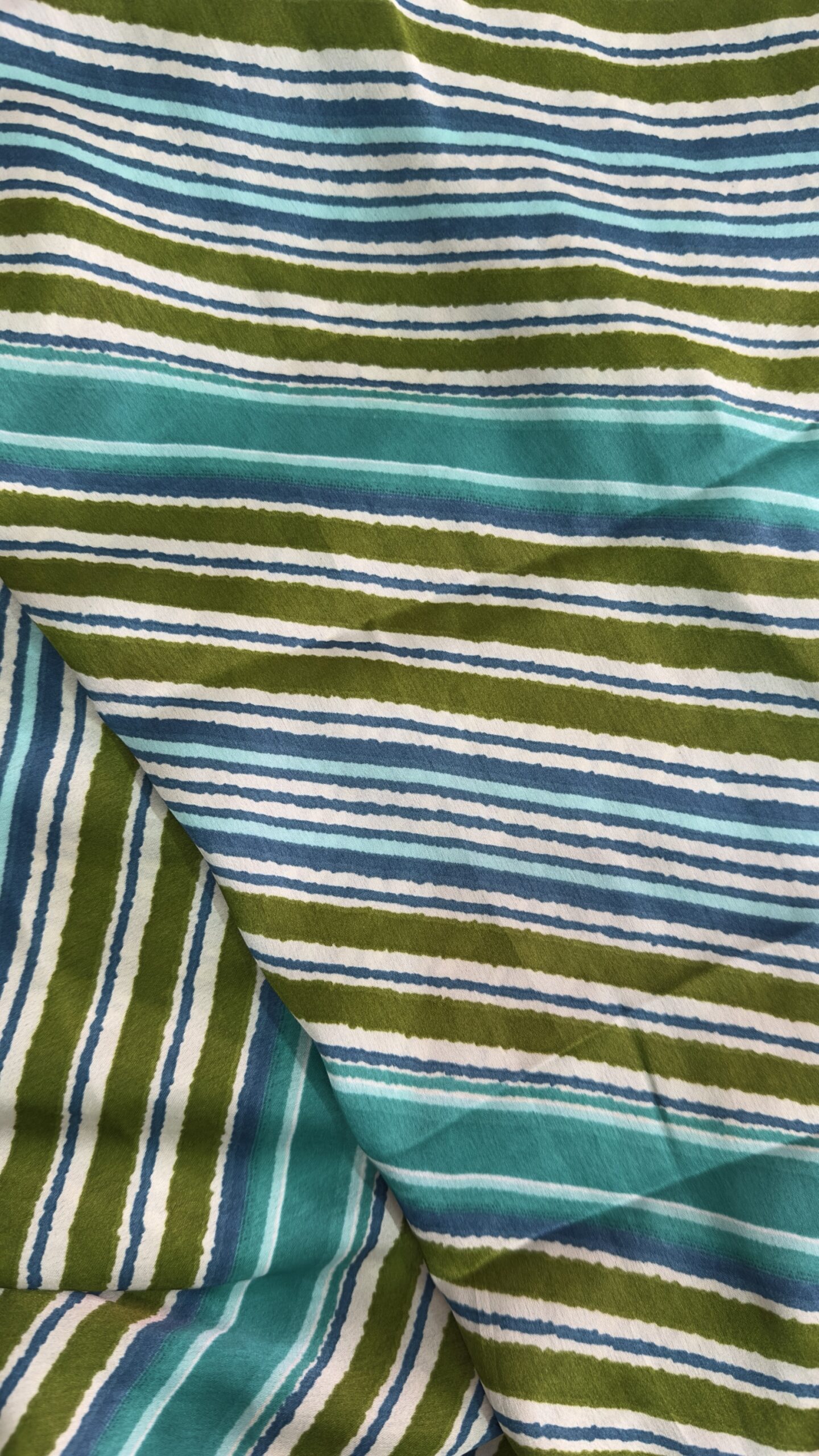 Green Strips print satin multiway skirt