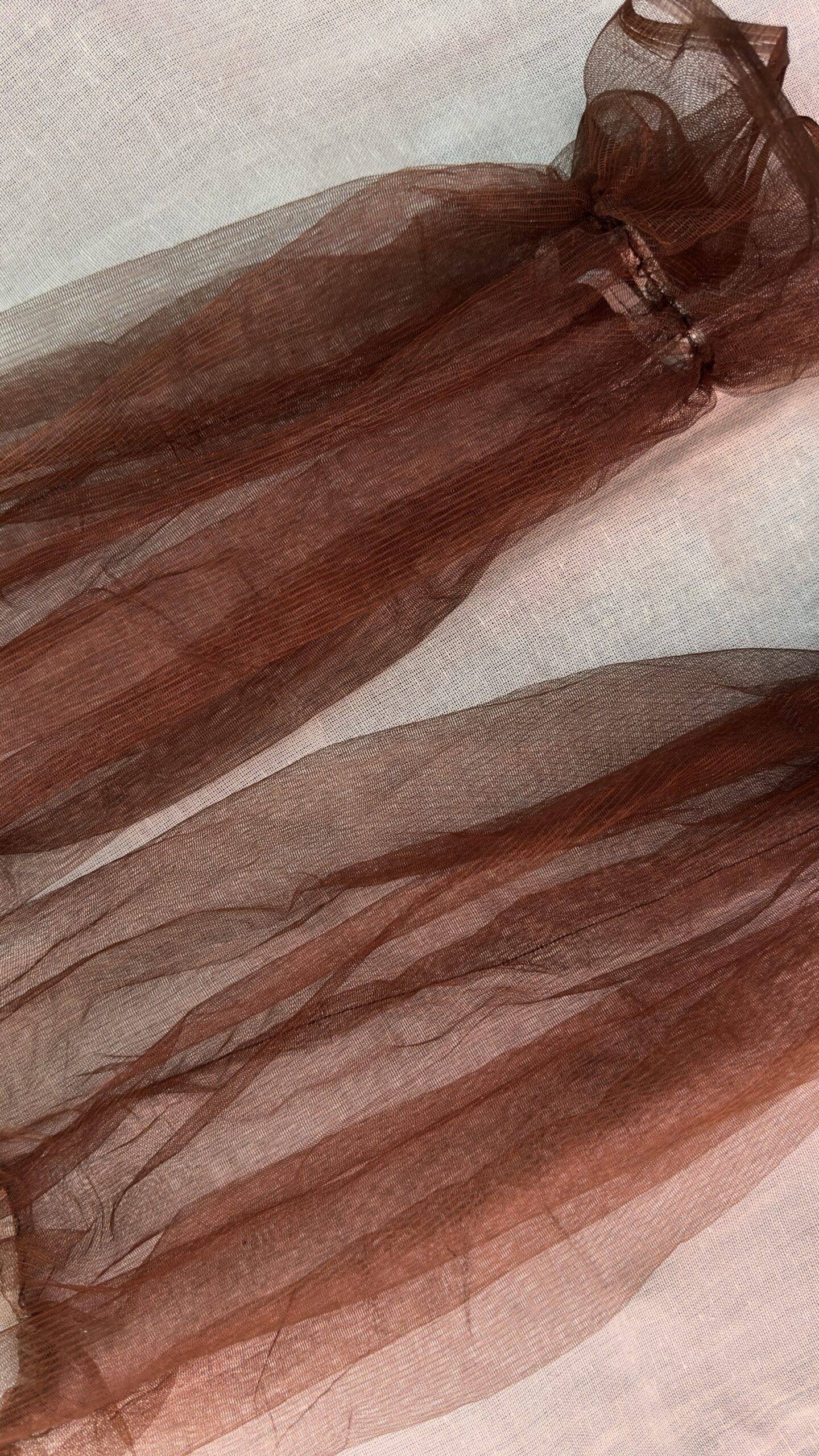 Brown Detachable Net Puff Sleeves
