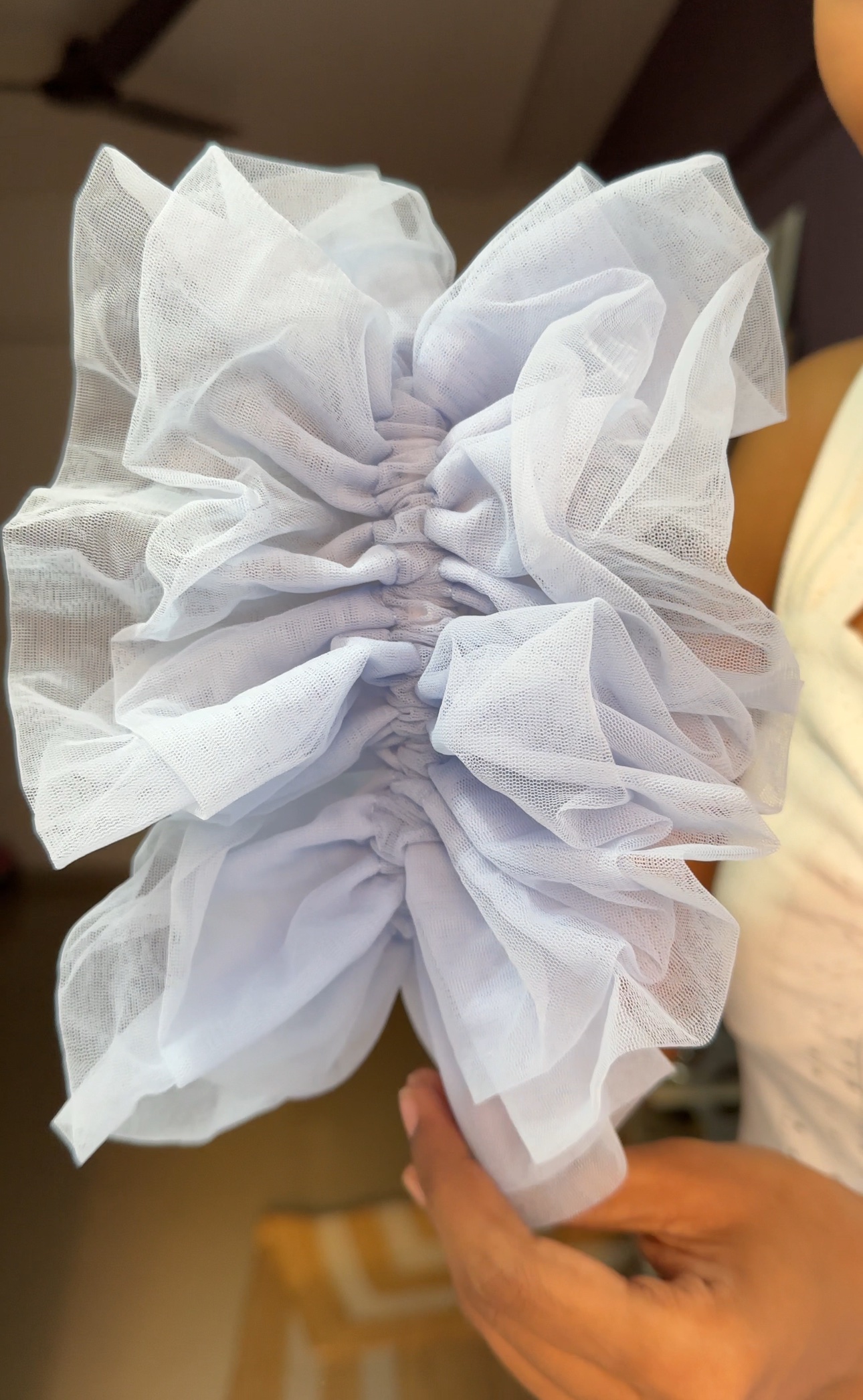 Baby Blue Net Ruffle Sleeves