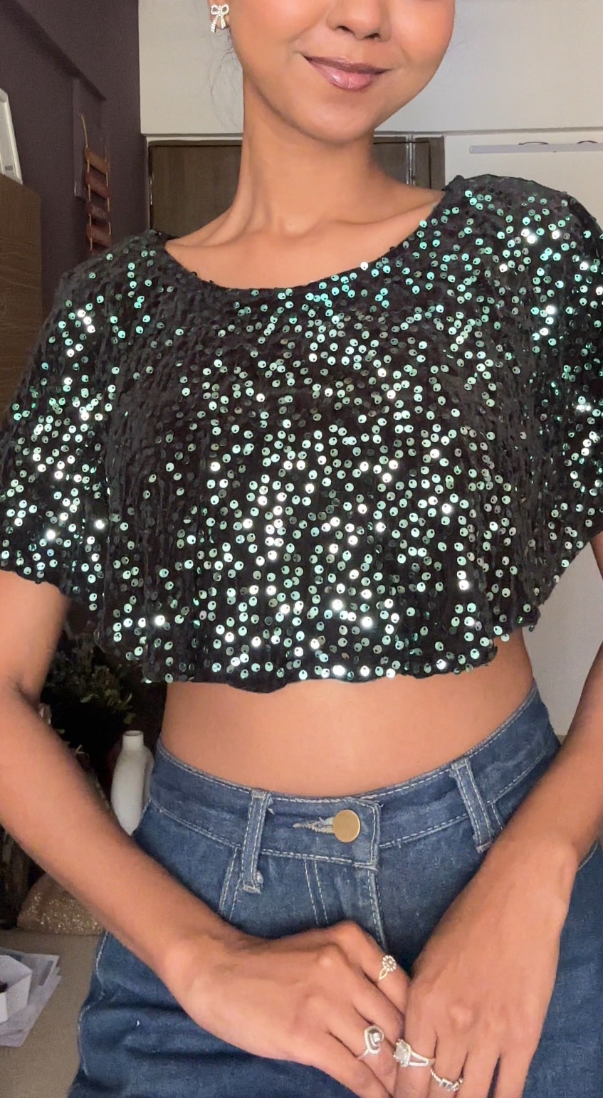 Green Sequin Cape