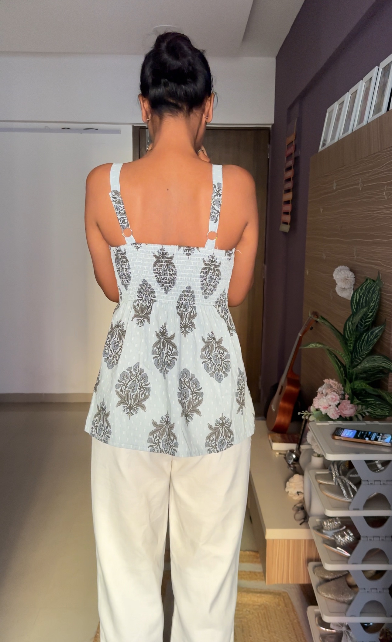 Grey Cotton Short Kurti