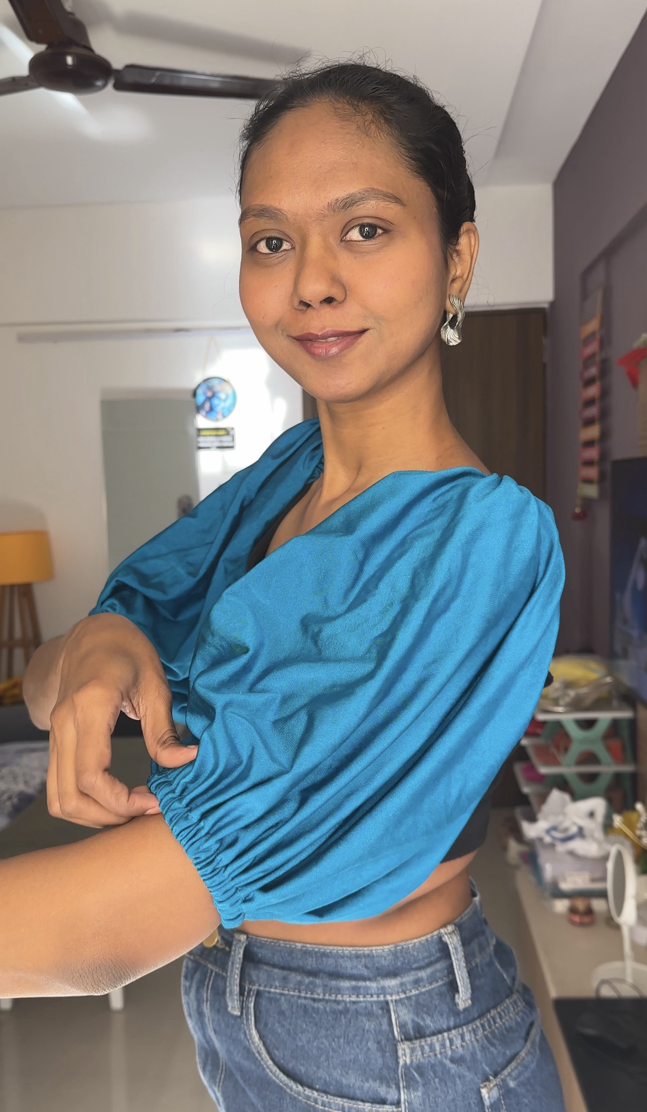 Teal Stretchable Lycra Sleeves