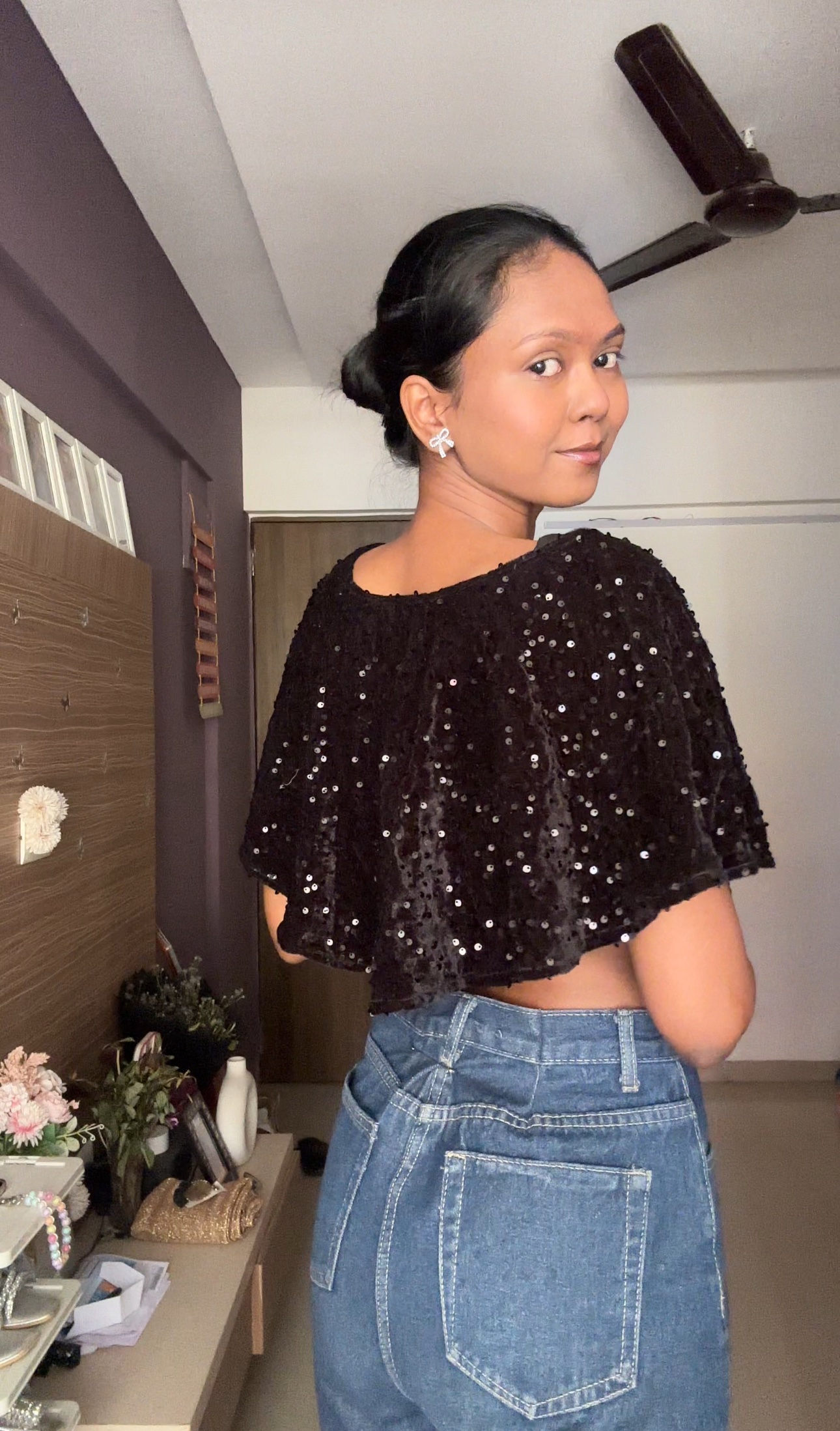 Black Sequin Cape