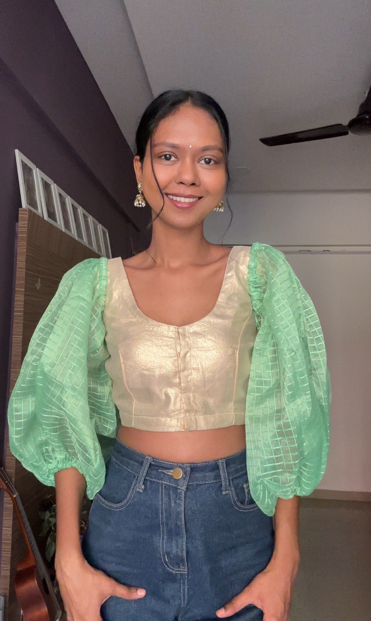 Mint Green Detachable Net Sleeves
