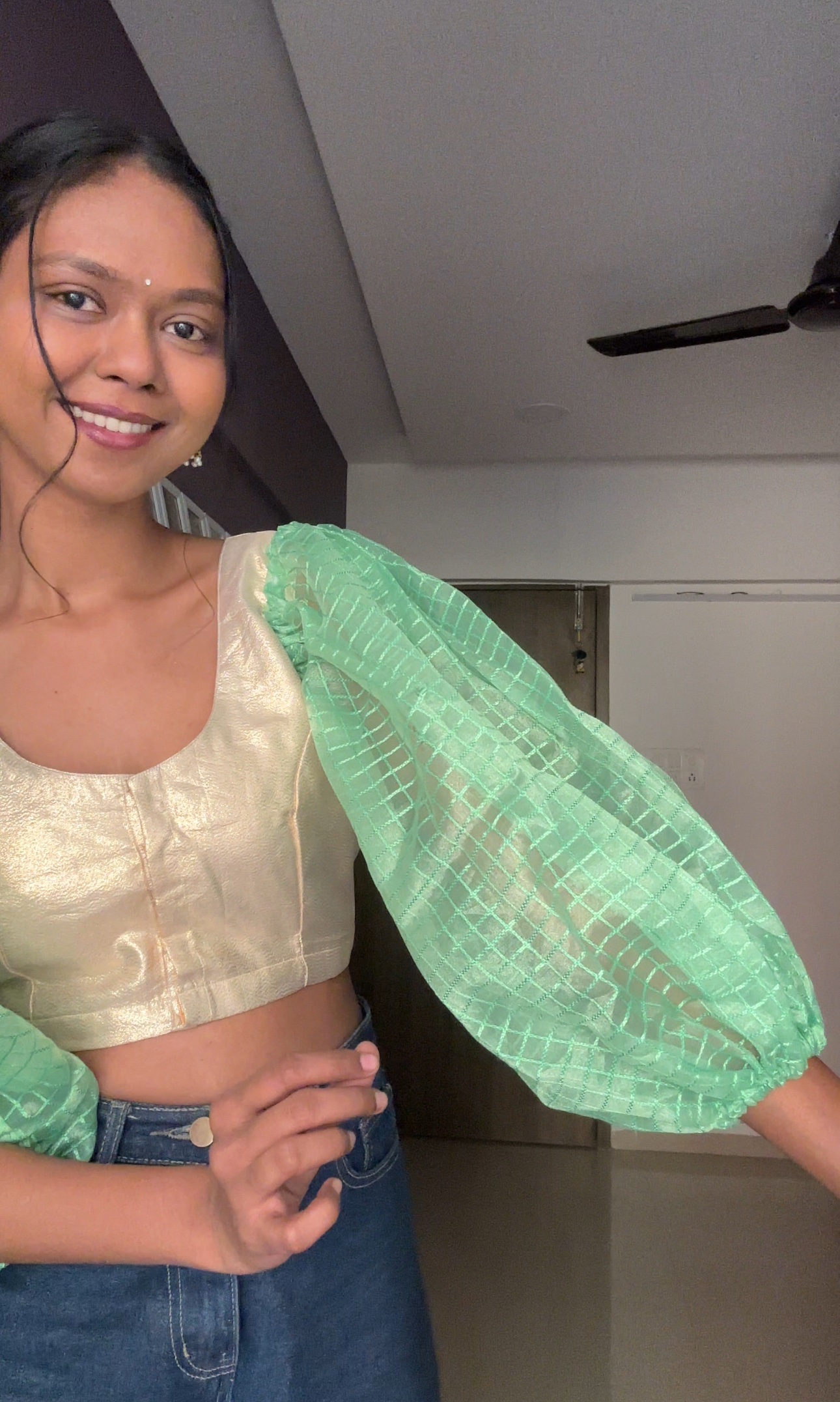 Mint Green Detachable Net Sleeves