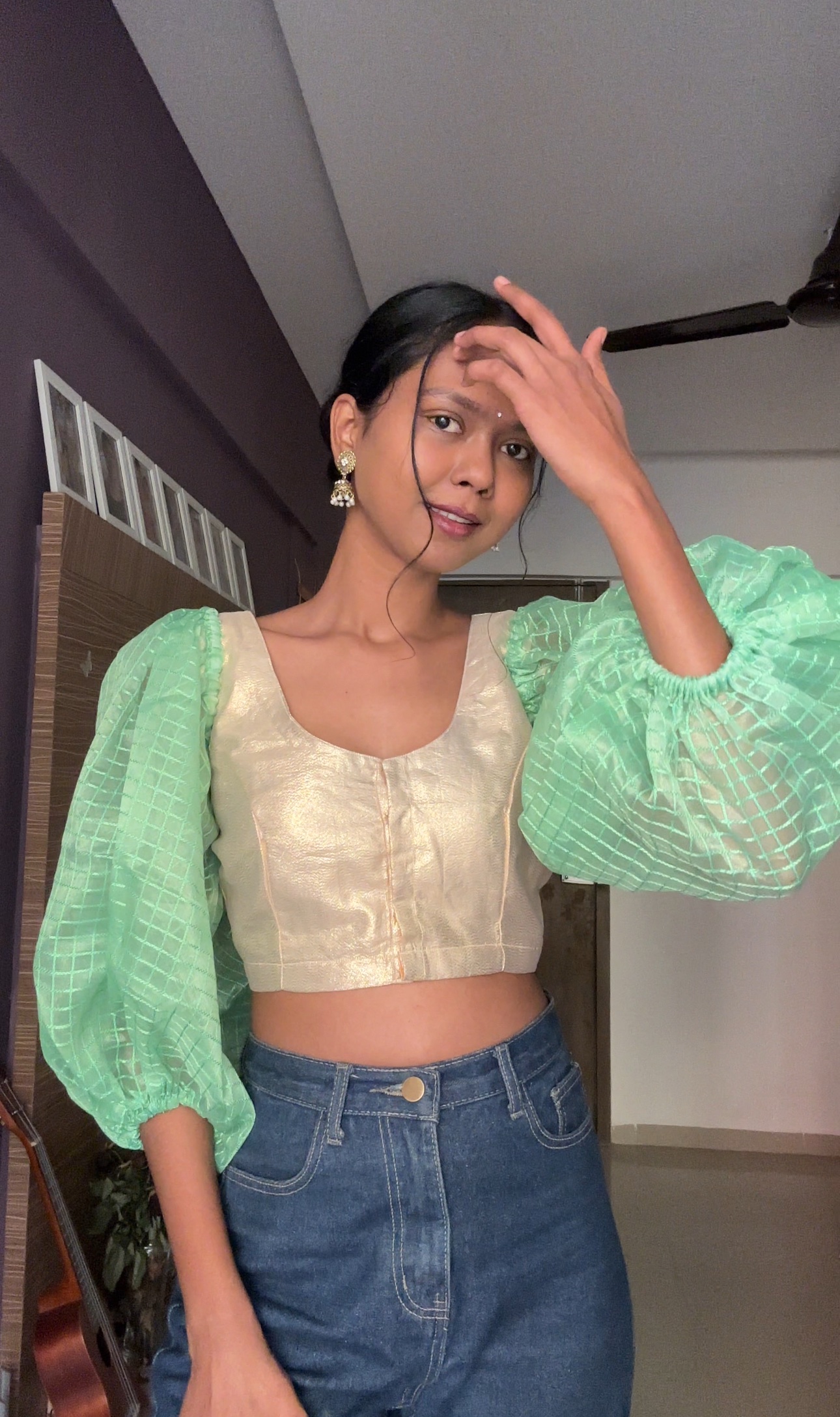 Mint Green Detachable Net Sleeves