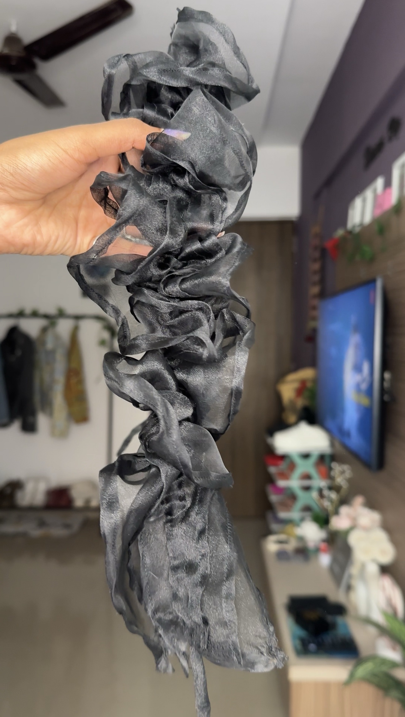 Detachable Black Organza Scrunchie
