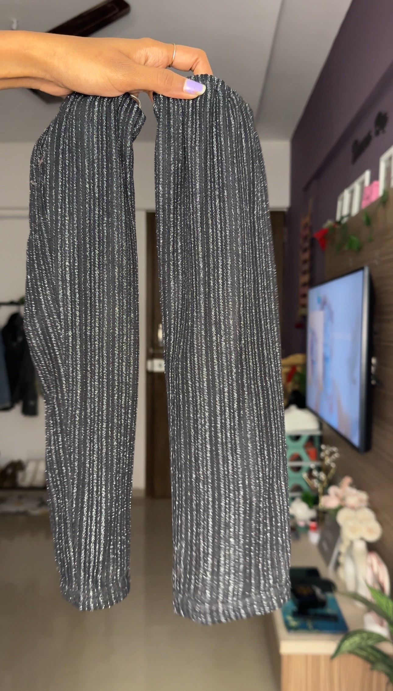 Black Glitter Hand Sleeves