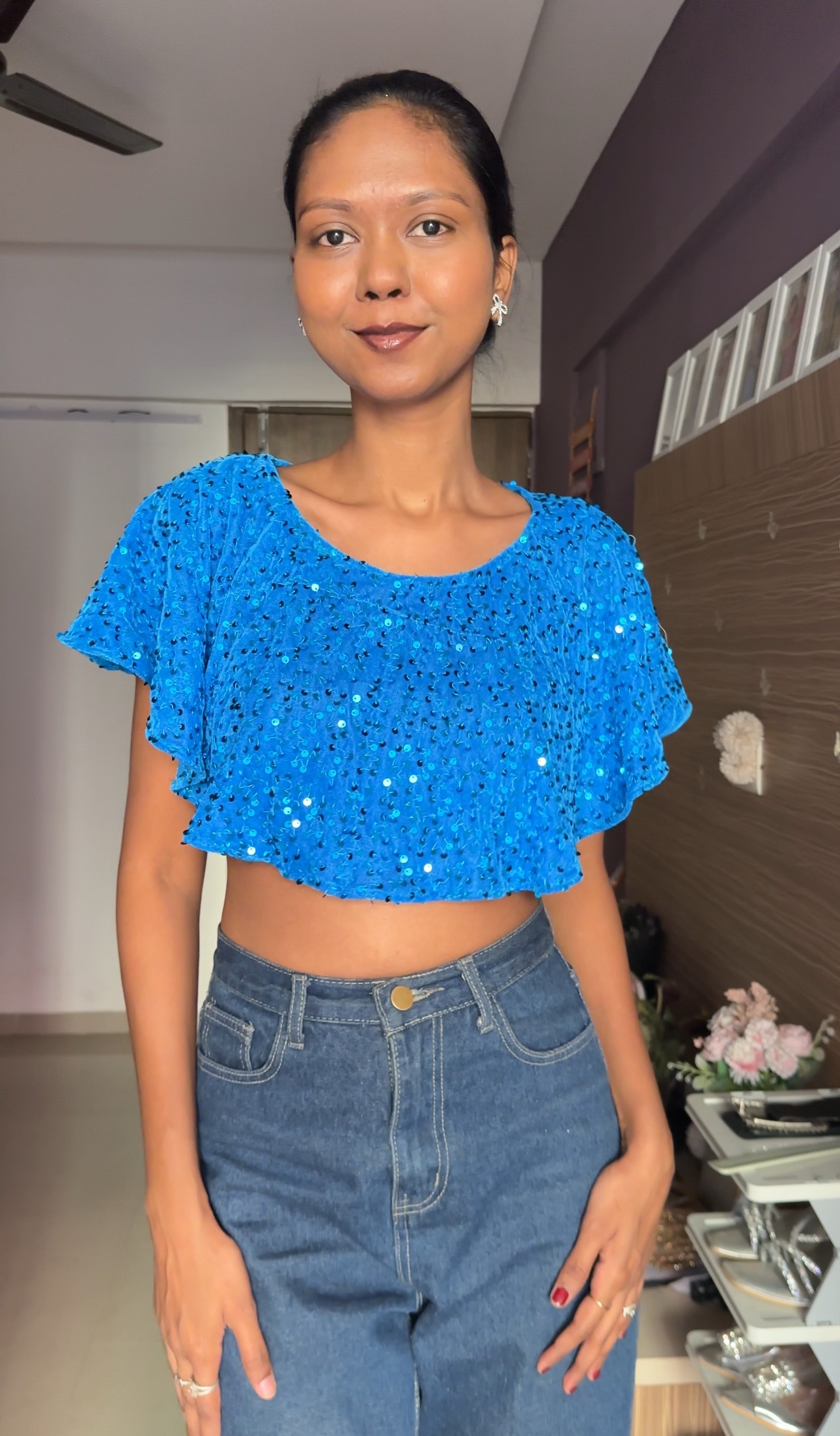 Blue Sequin Cape