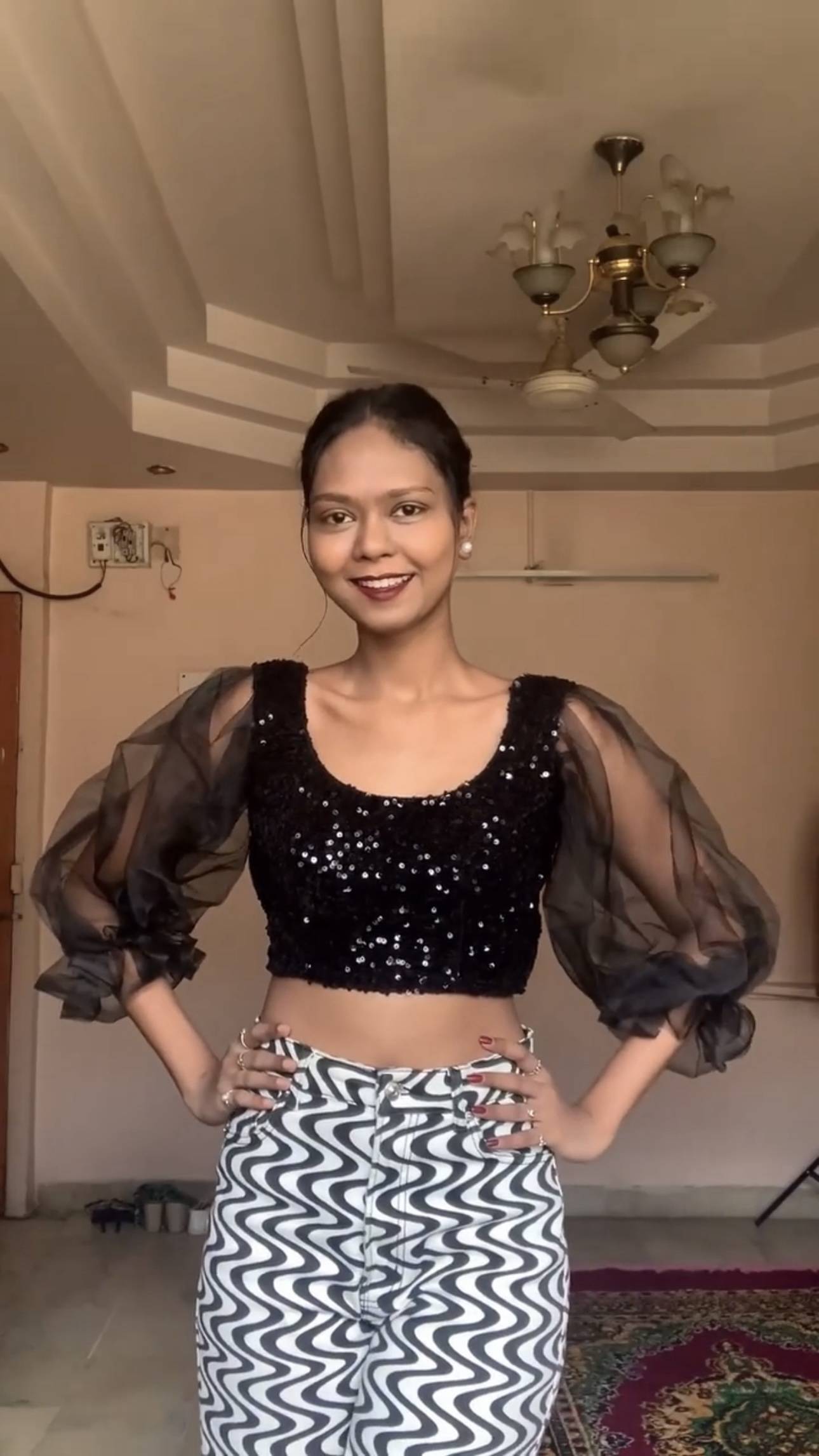 Black Detachable Net Puff Sleeves
