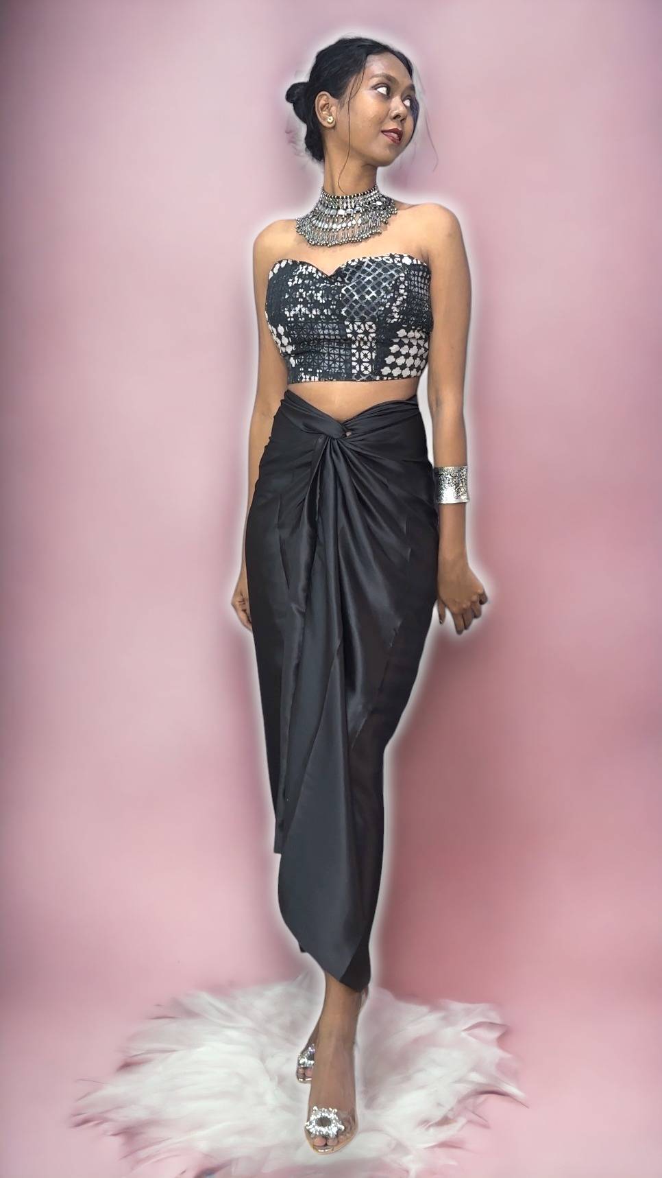 Black Satin Multiway Skirt