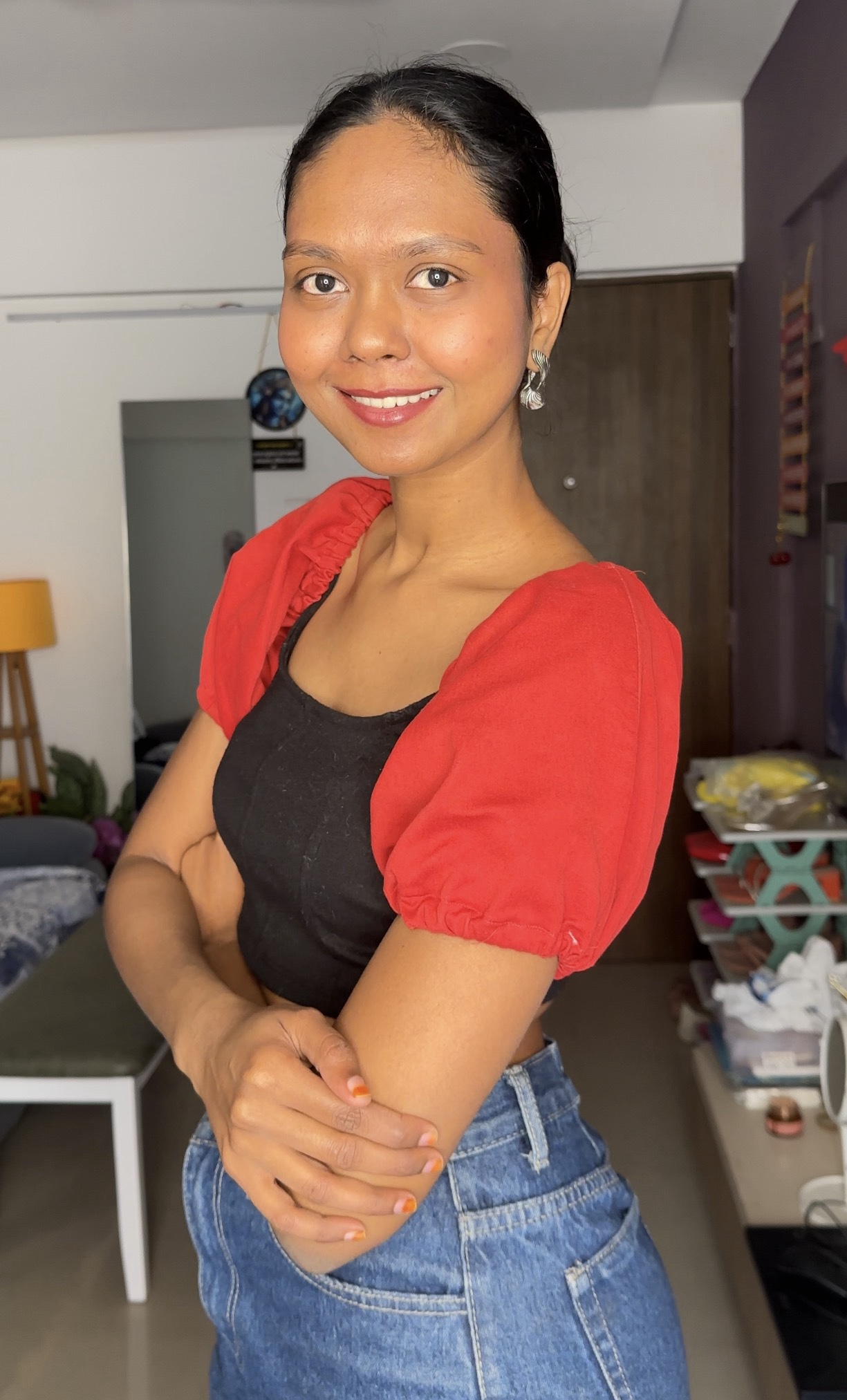 Red Denim Sleeves