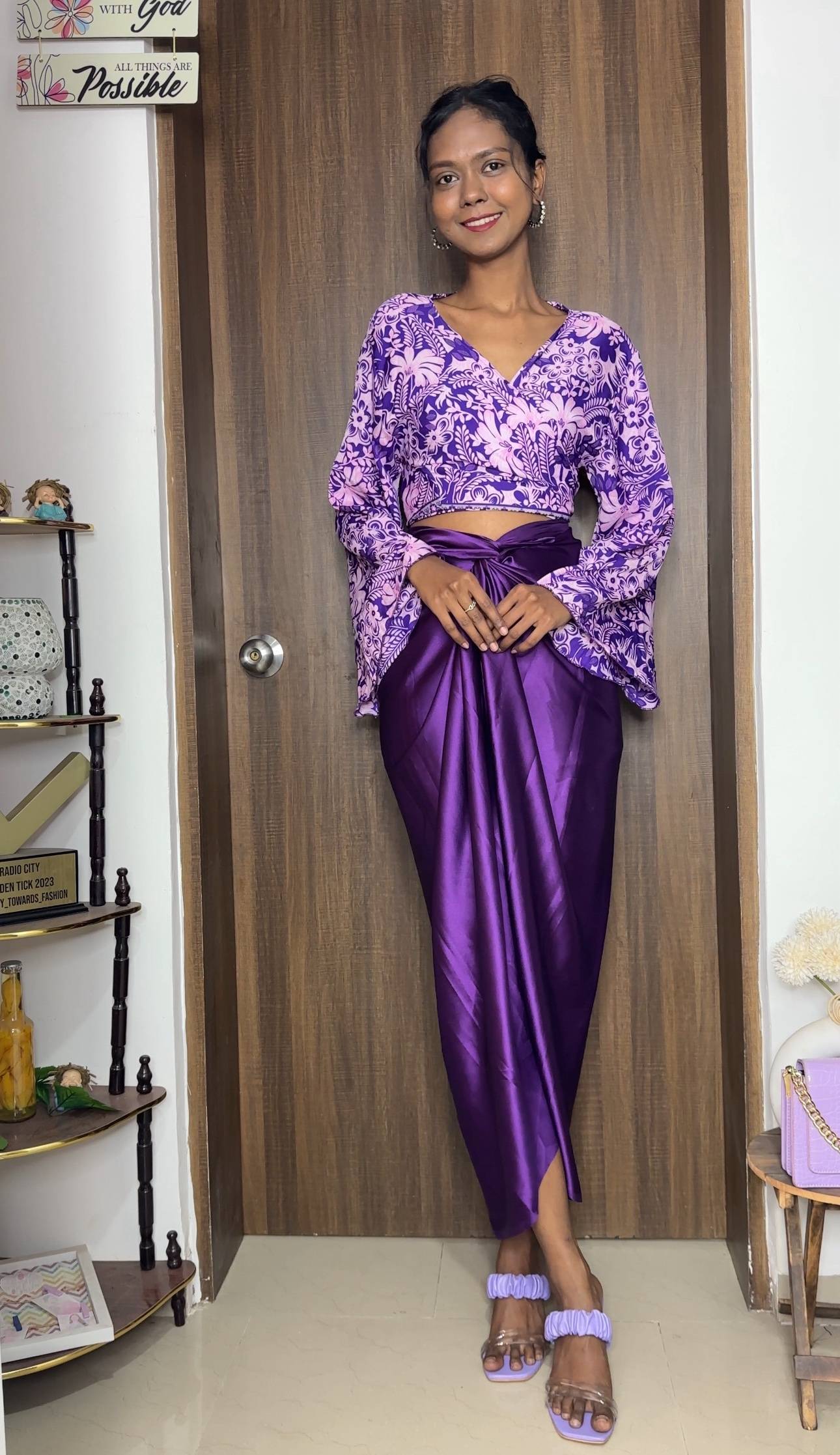 Purple Satin multiway skirt