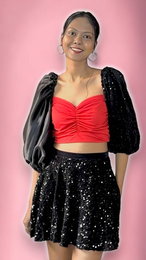 Reversible Satin + Sequin Sleeves