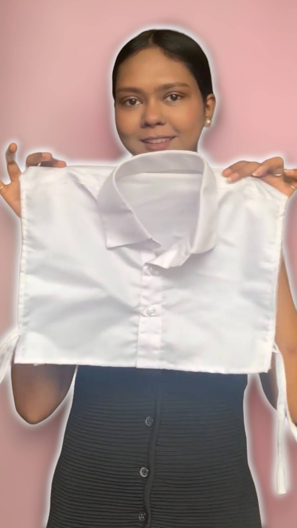 White Detachable Collar Shirt