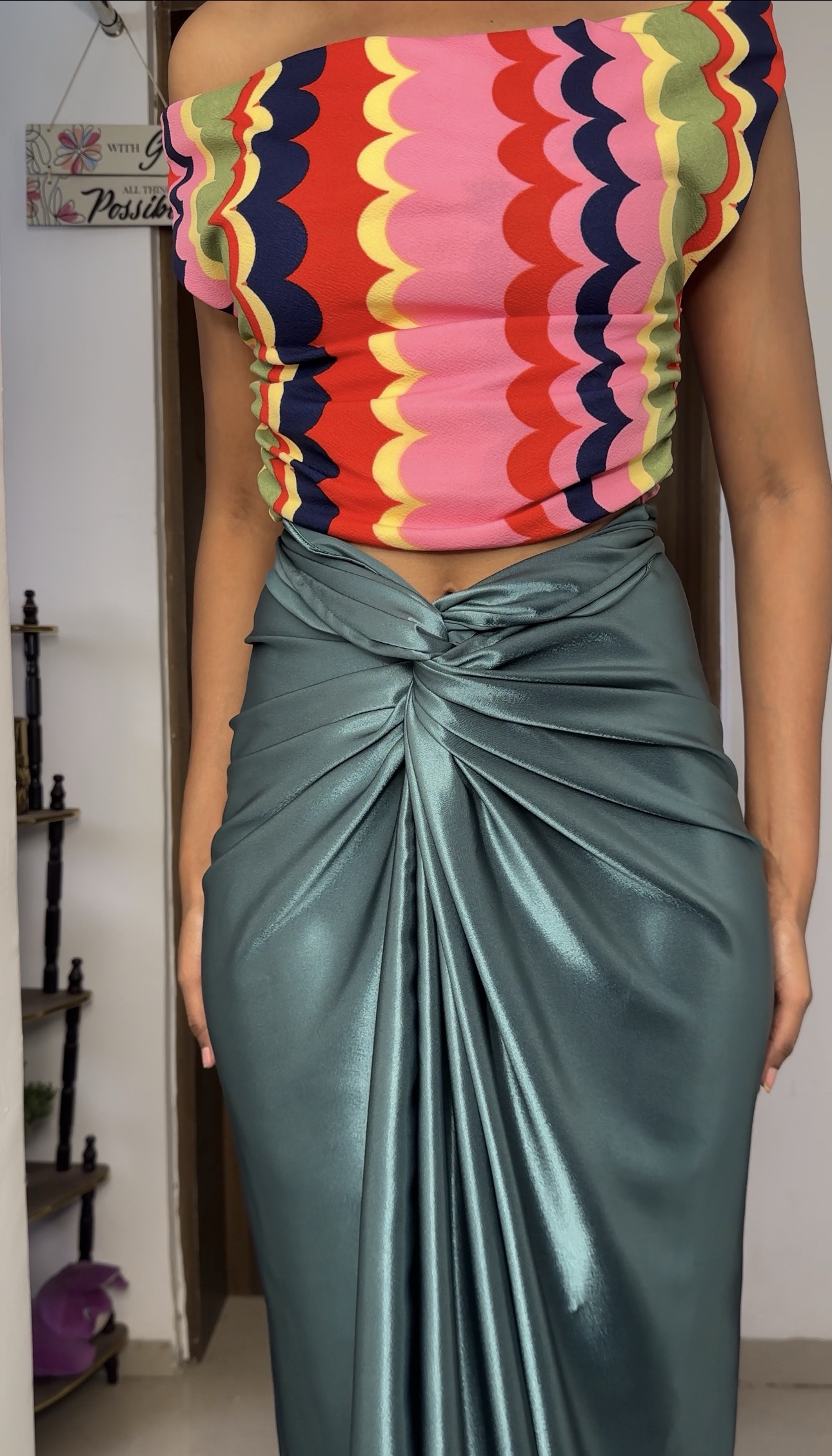 Shady Glade Satin Long Multiway Skirt