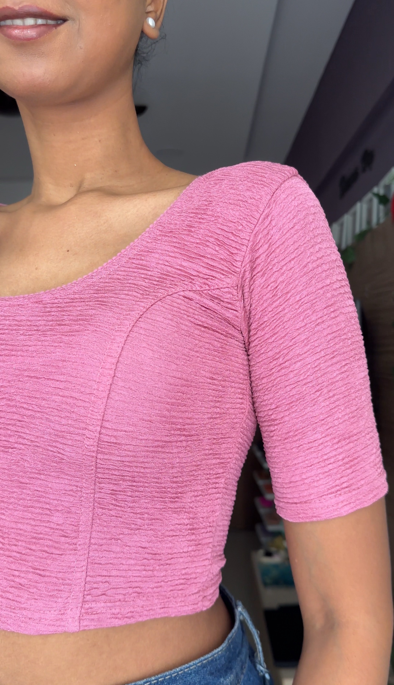 Pink Stretchable Blouse