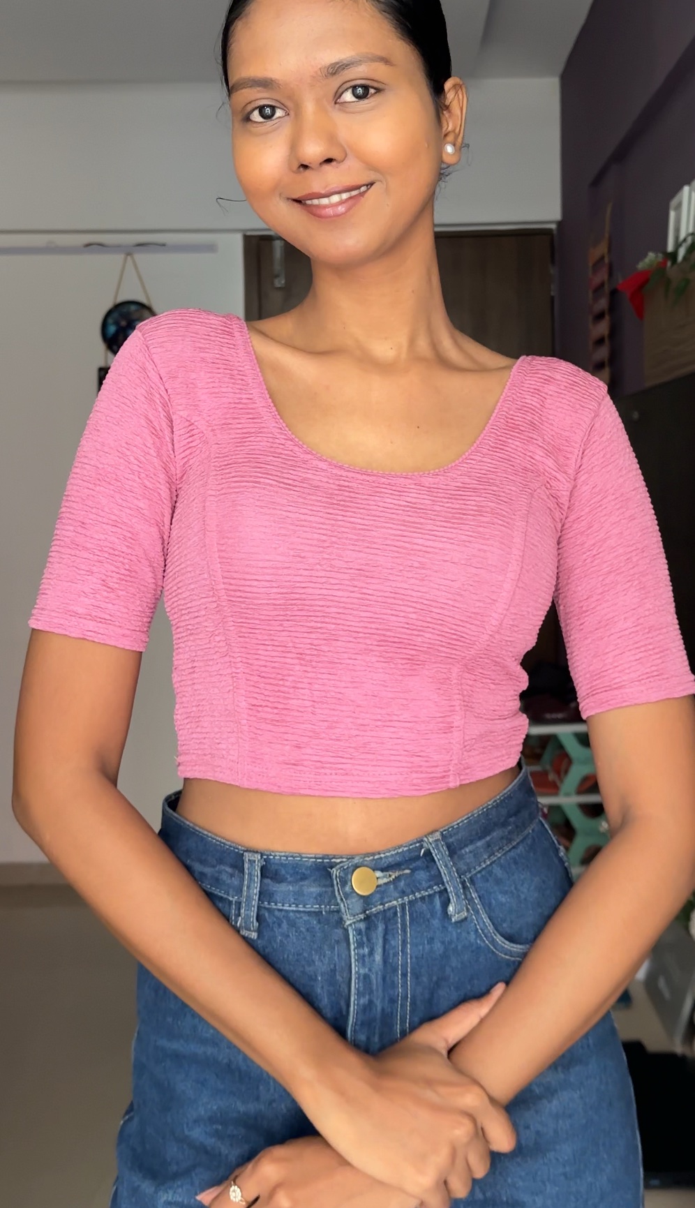 Pink Stretchable Blouse