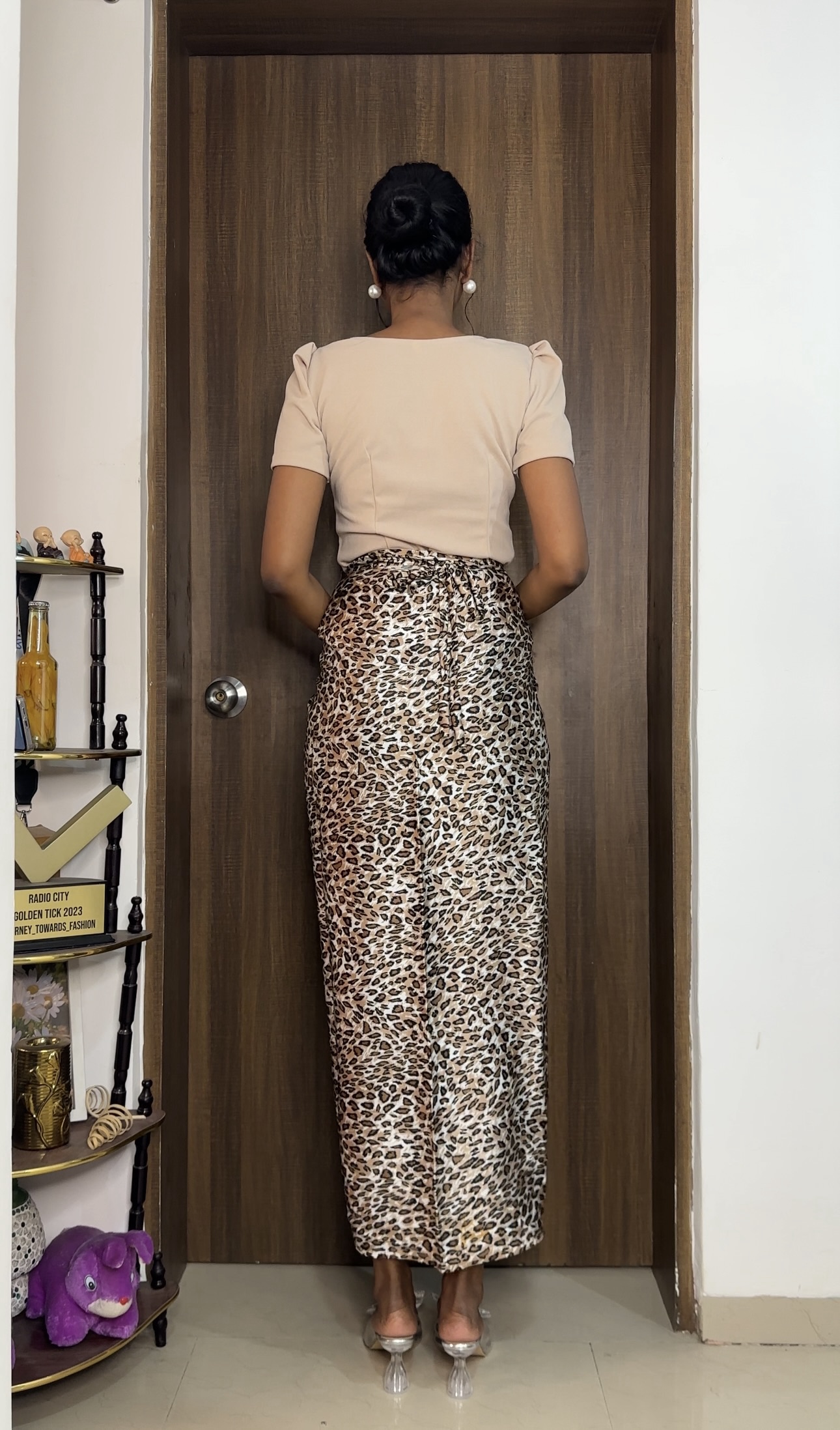 Animal print satin multiway skirt