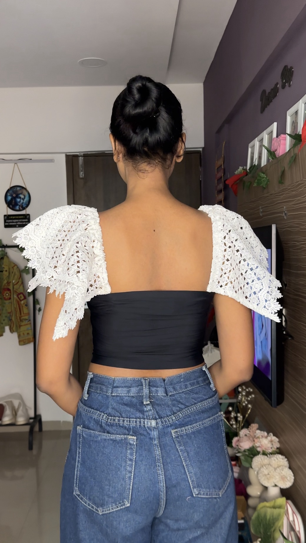 White Cut Work Detachable Bra Straps Sleeves