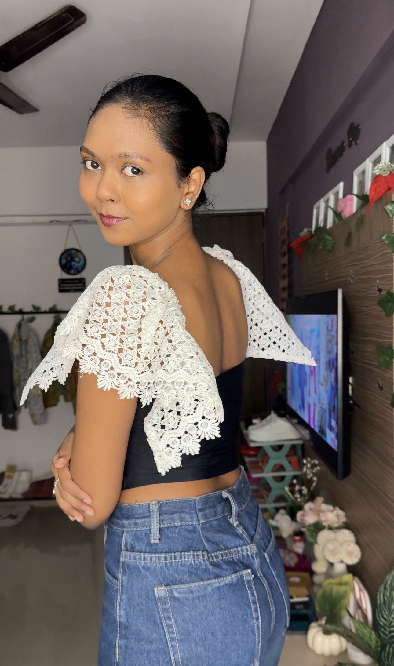 White Cut Work Detachable Bra Straps Sleeves