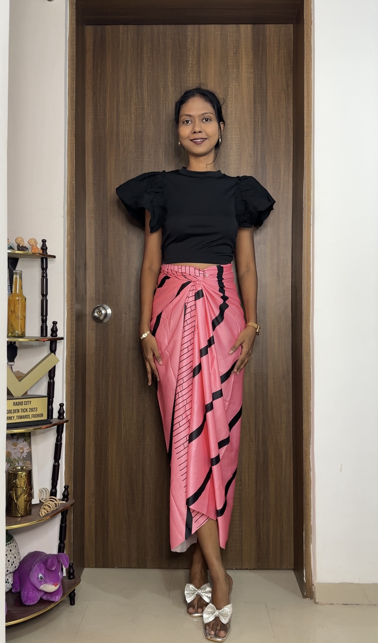 coral Pattern Satin Multiway Skirt
