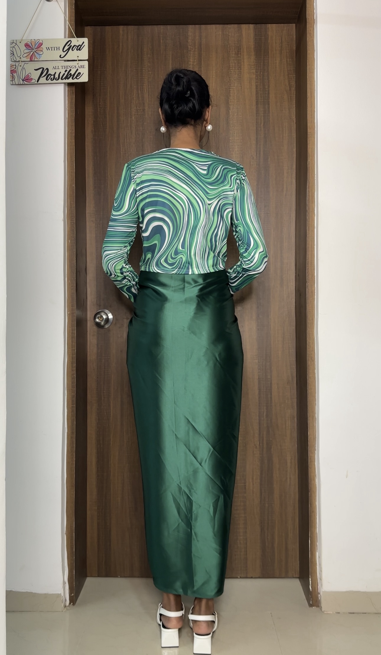 Green Satin Multiway Skirt