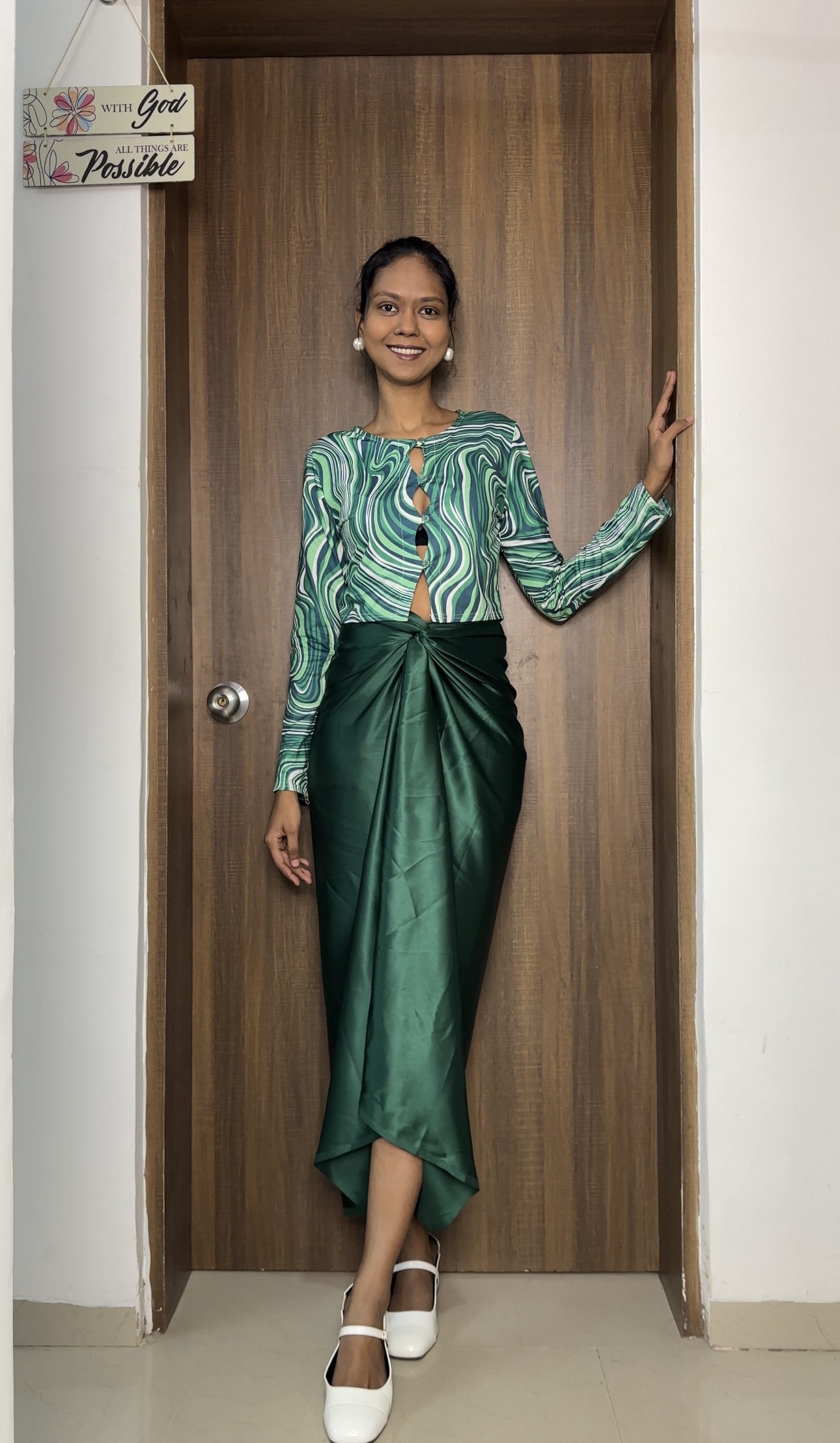 Green Satin Multiway Skirt