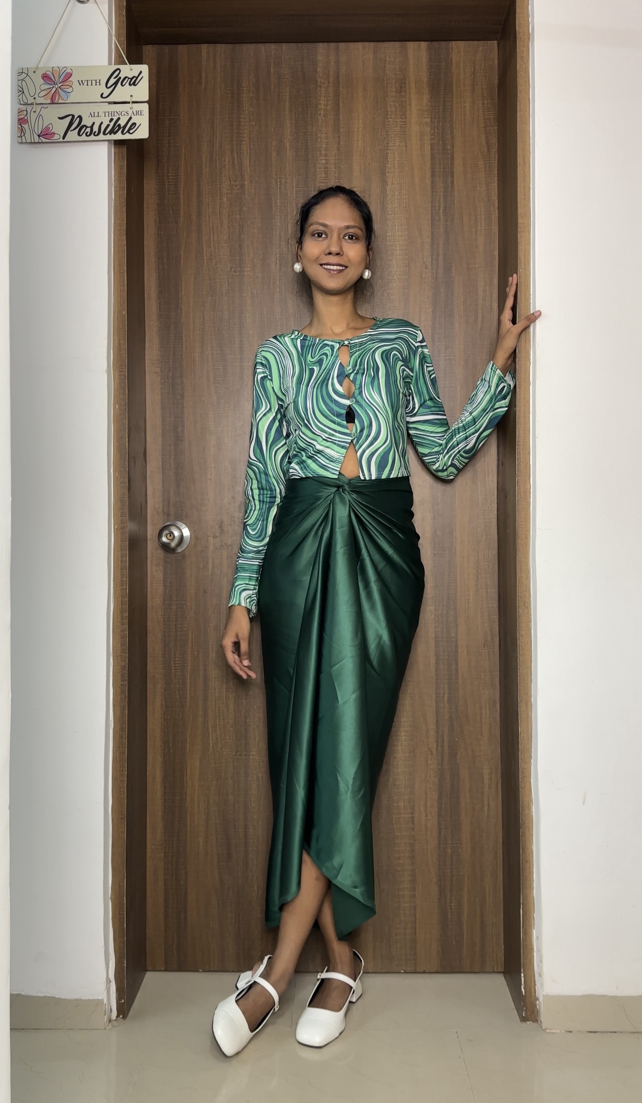 Green Satin Multiway Skirt