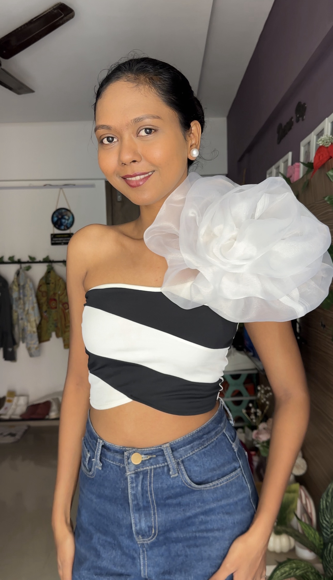 Detachable White Flower Bra Straps