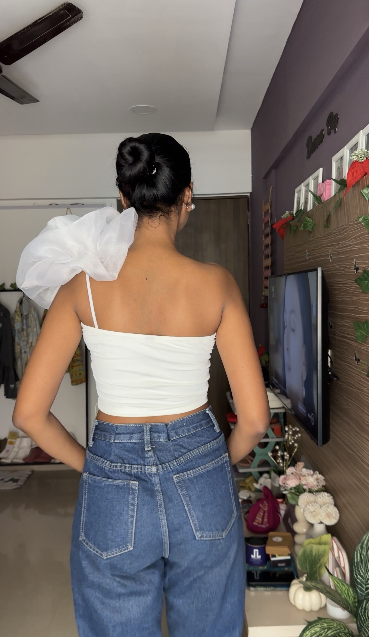 Detachable White Flower Bra Straps