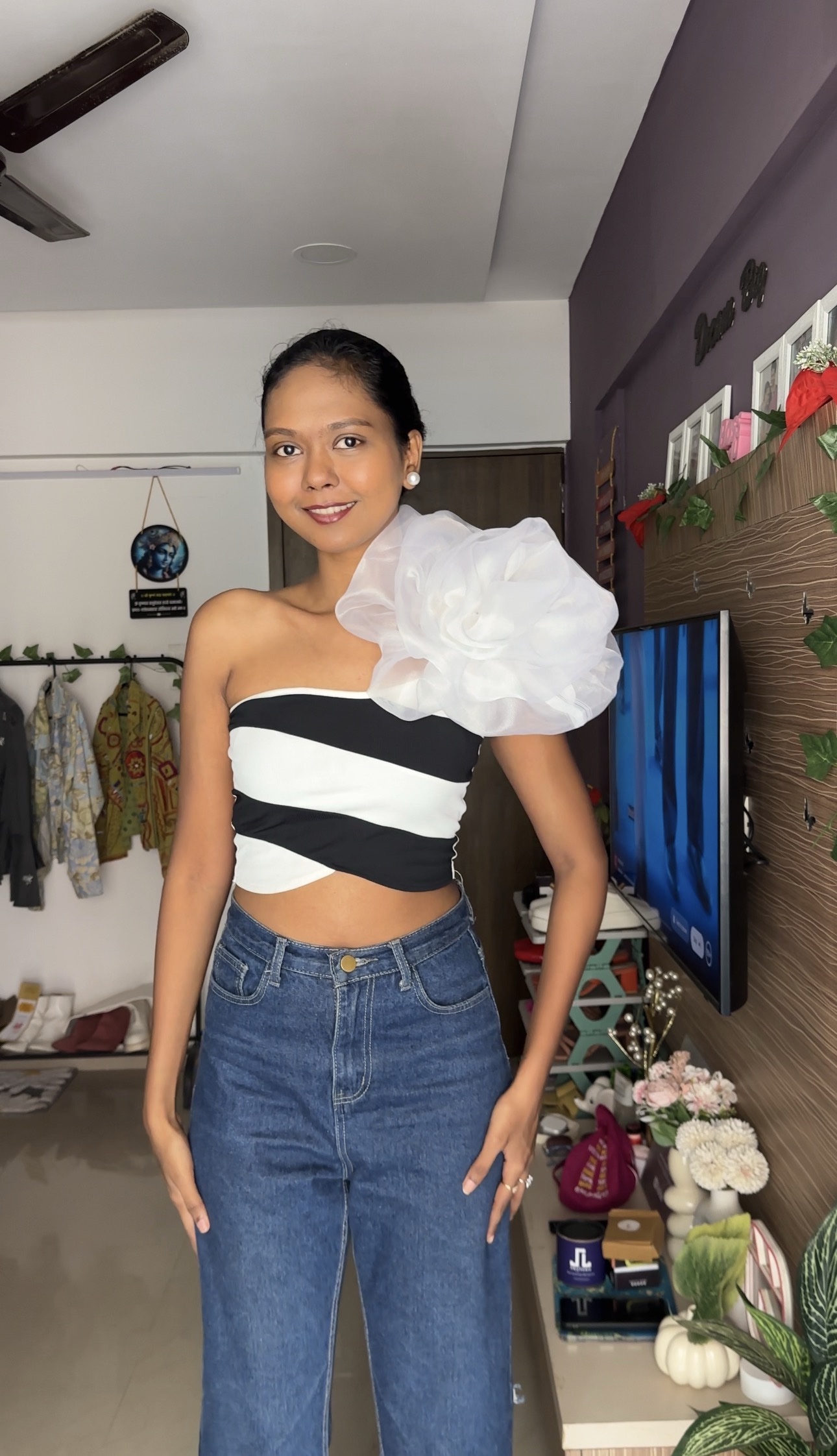 Detachable White Flower Bra Straps