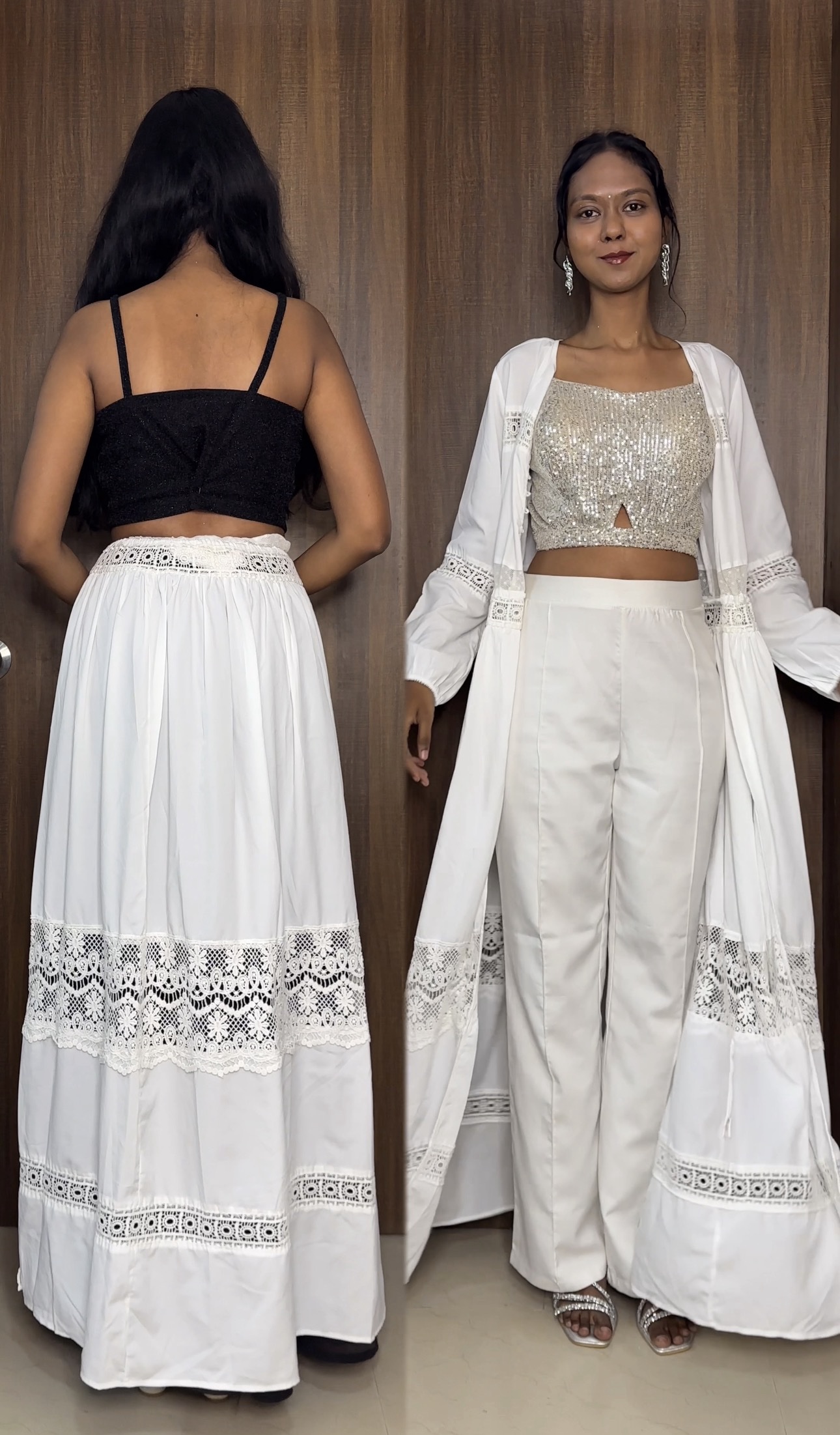 White Multipurpose Long Shrug / kurti / skirt