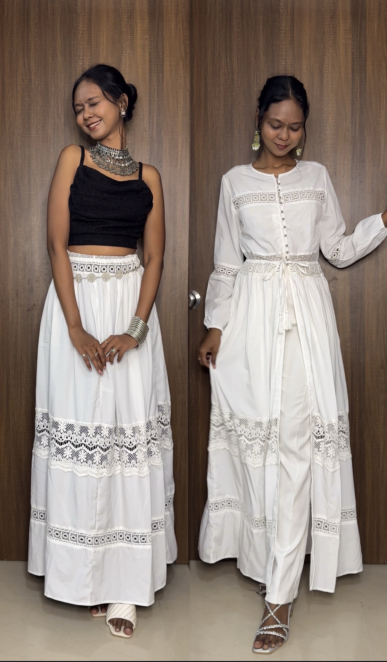 White Multipurpose Long Shrug / kurti / skirt